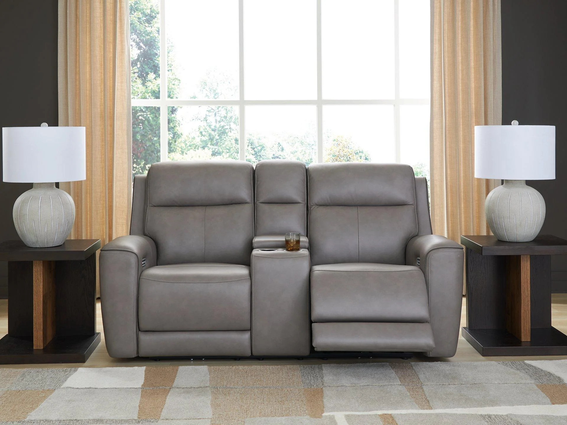 5Z-Comfort Power Reclining Loveseat with Console - Image 2
