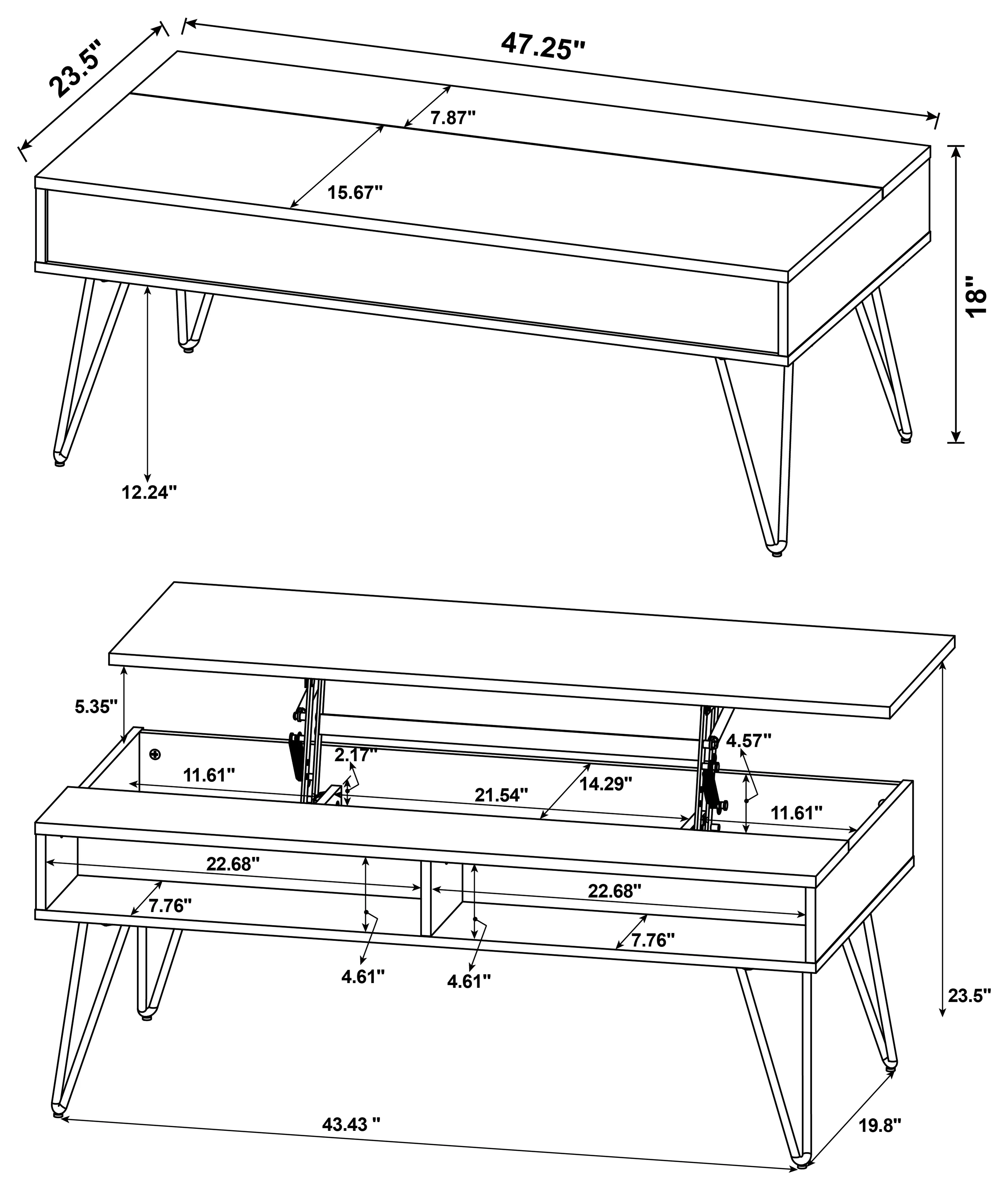 Fanning Lift-Top Coffee Table - Image 4