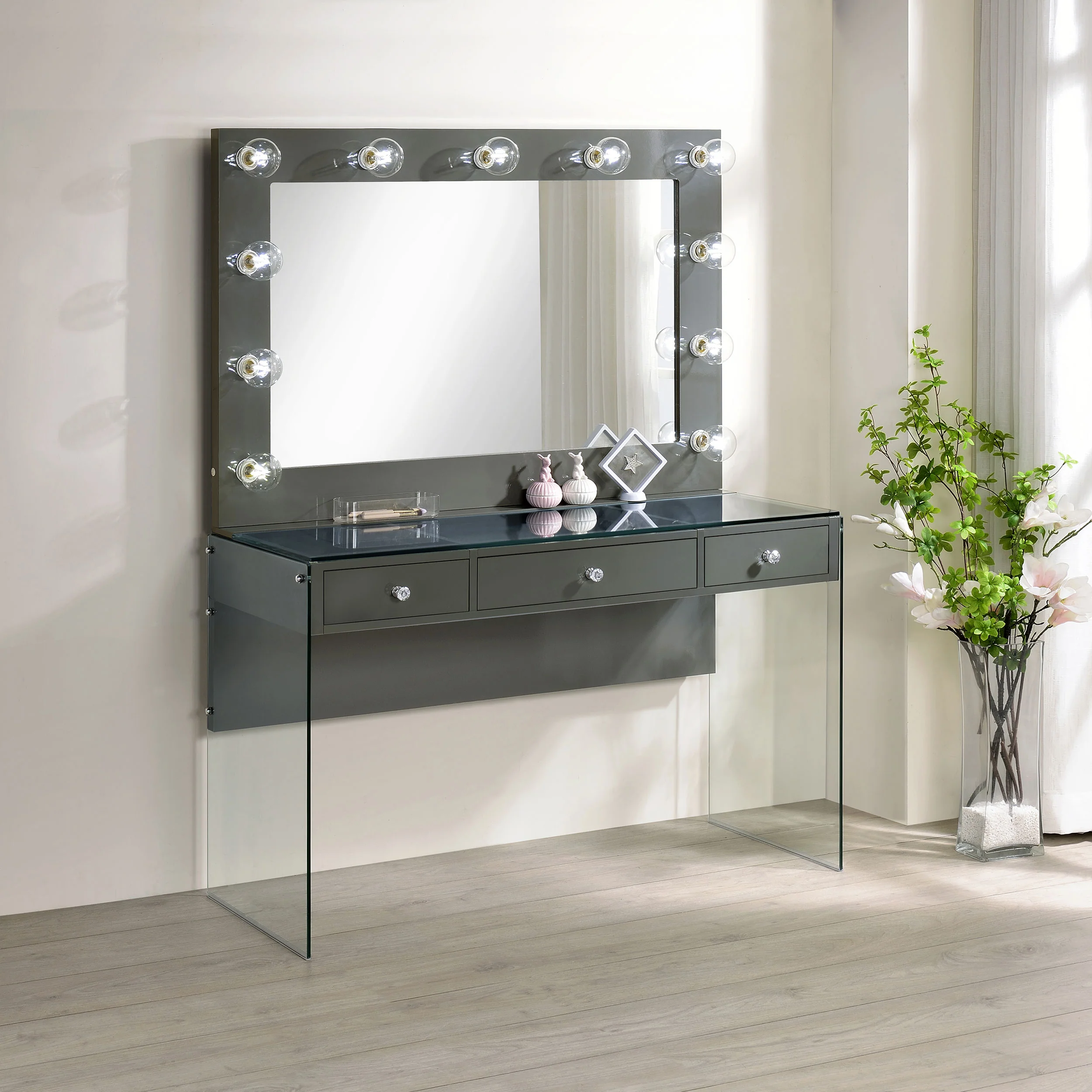 Afshan Makeup Vanity Table with LED Mirror - Image 2