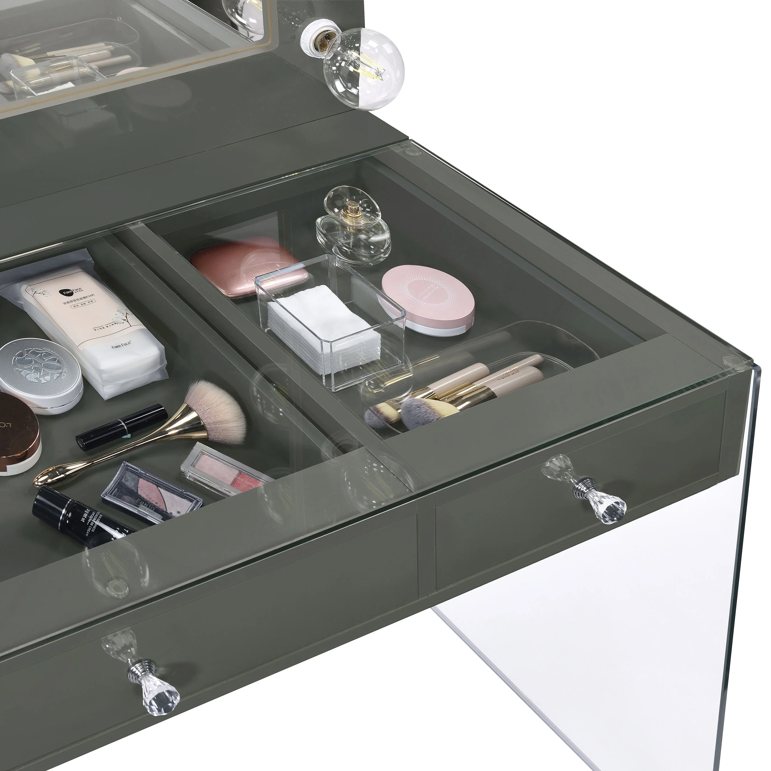 Afshan Makeup Vanity Table with LED Mirror - Image 5