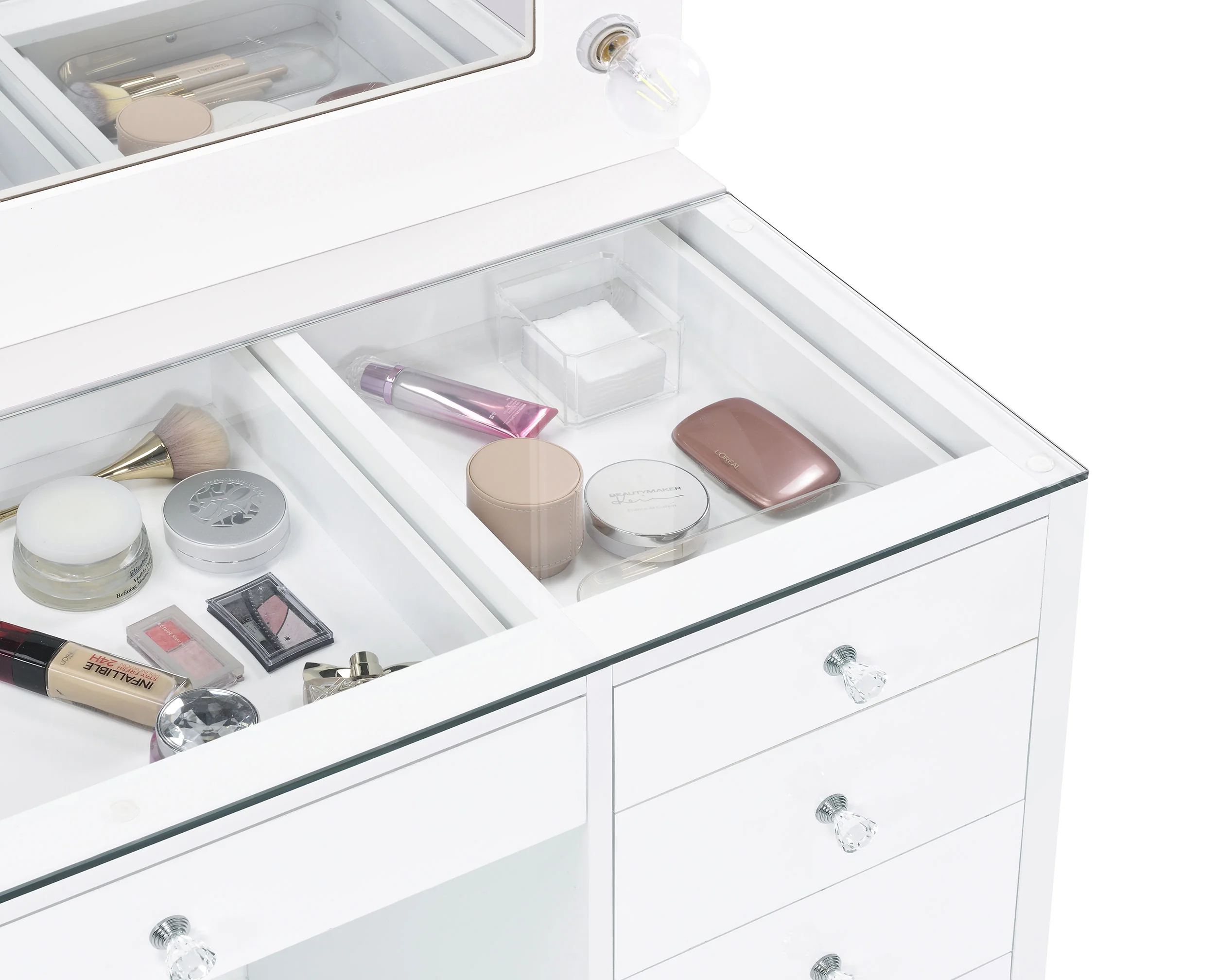 Acena Makeup Vanity Table with LED Mirror - Image 4