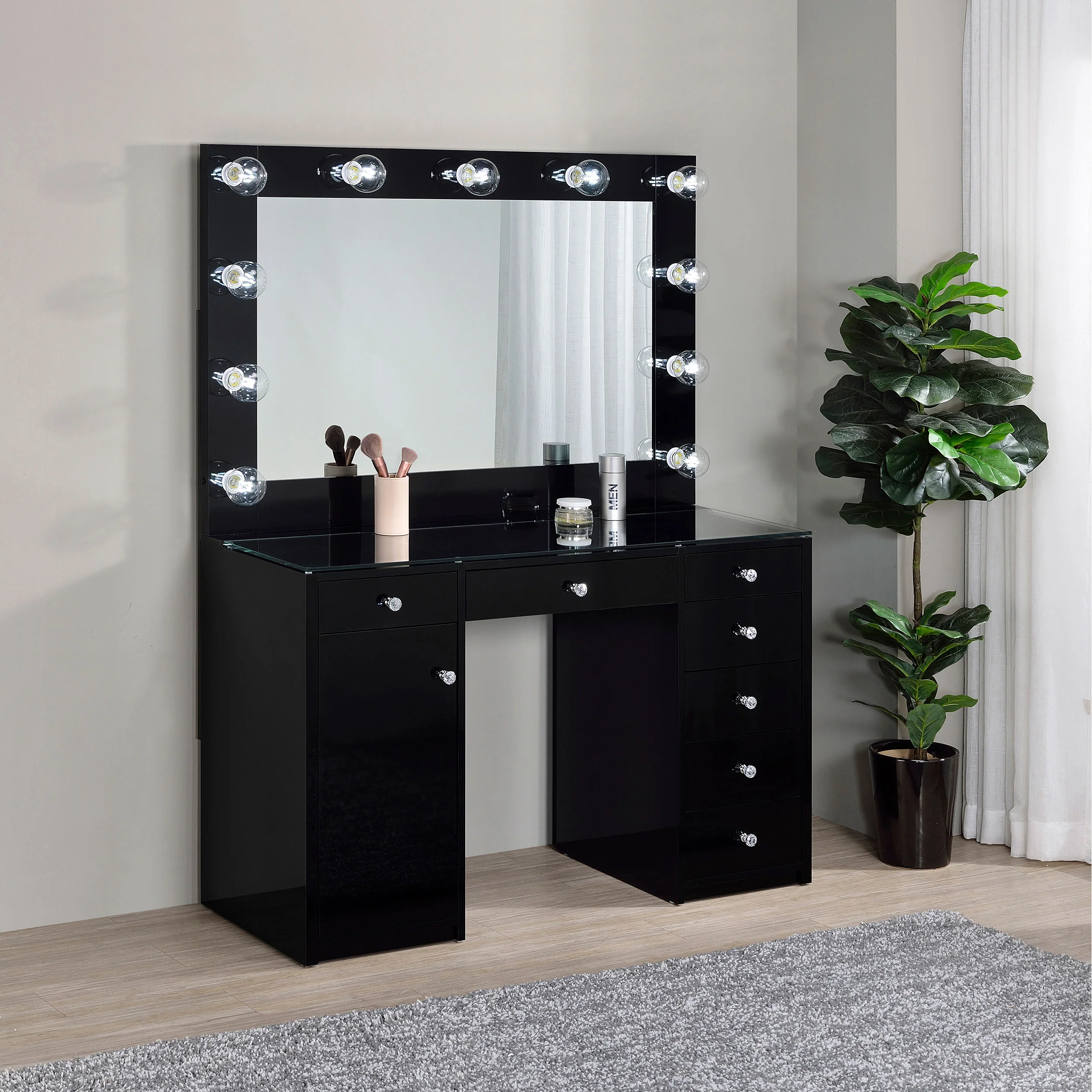 Acena Makeup Vanity Table with LED Mirror - Image 9