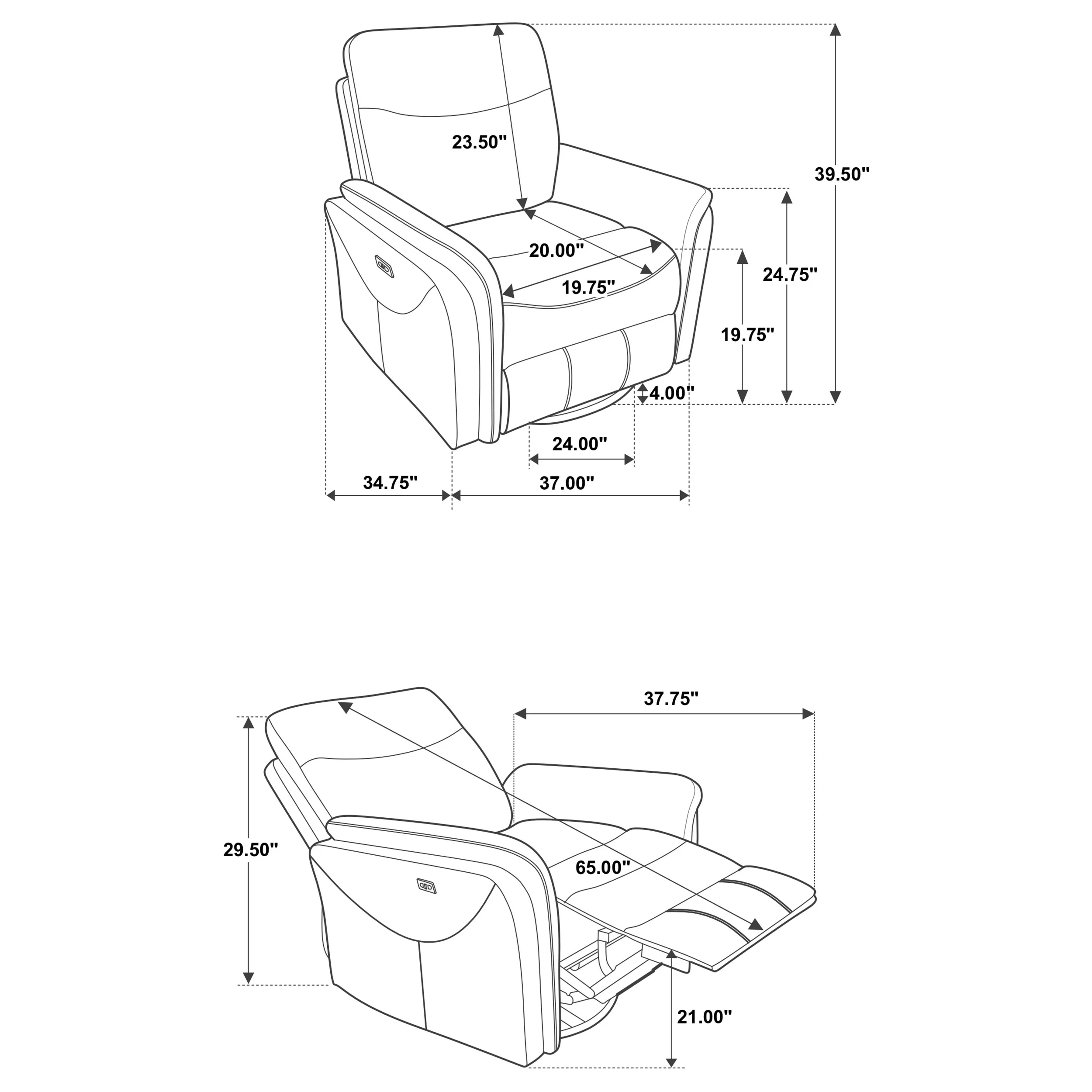 Adler Power Swivel Glider Recliner - Image 11