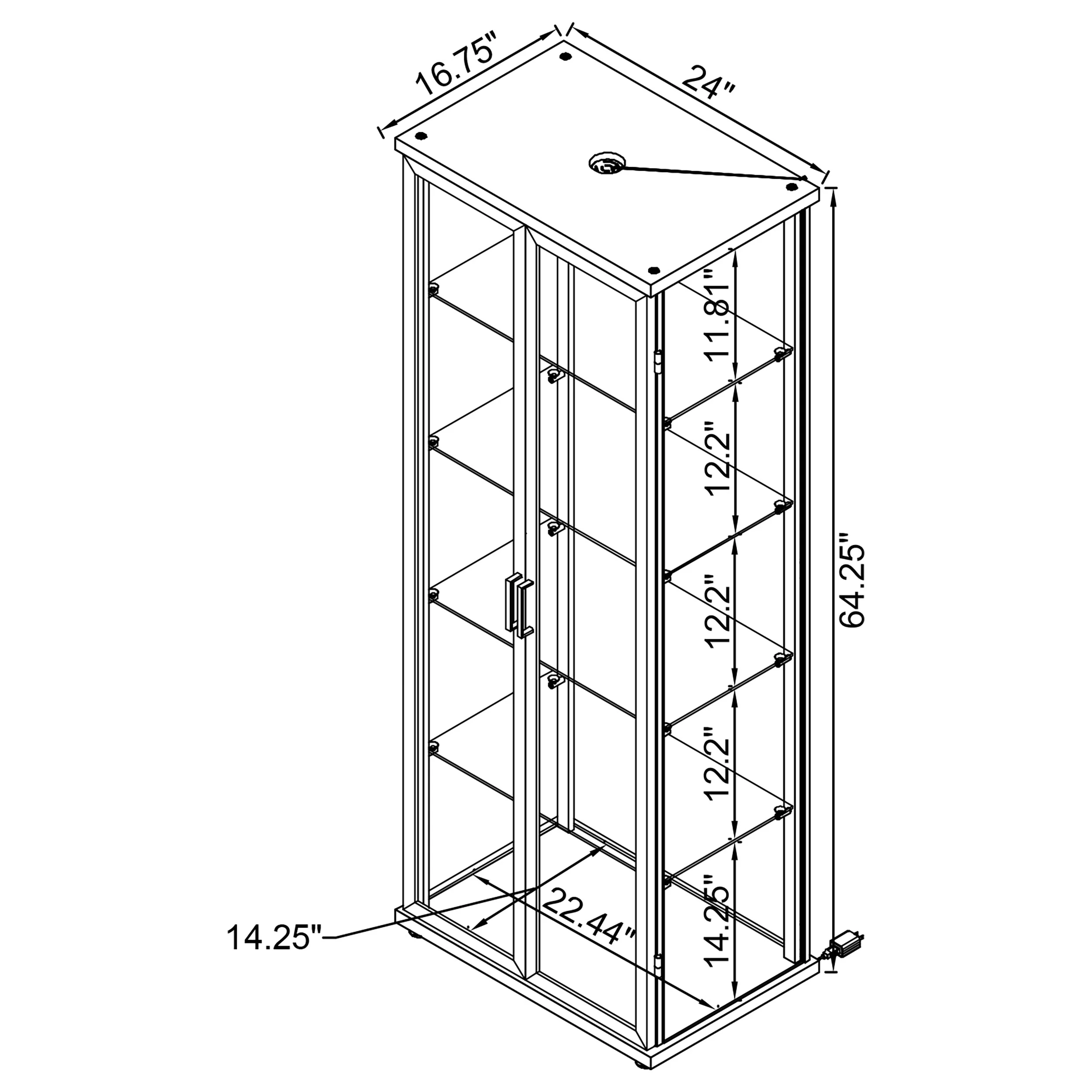 Aero Curio Cabinet with LED Lighting - Image 29