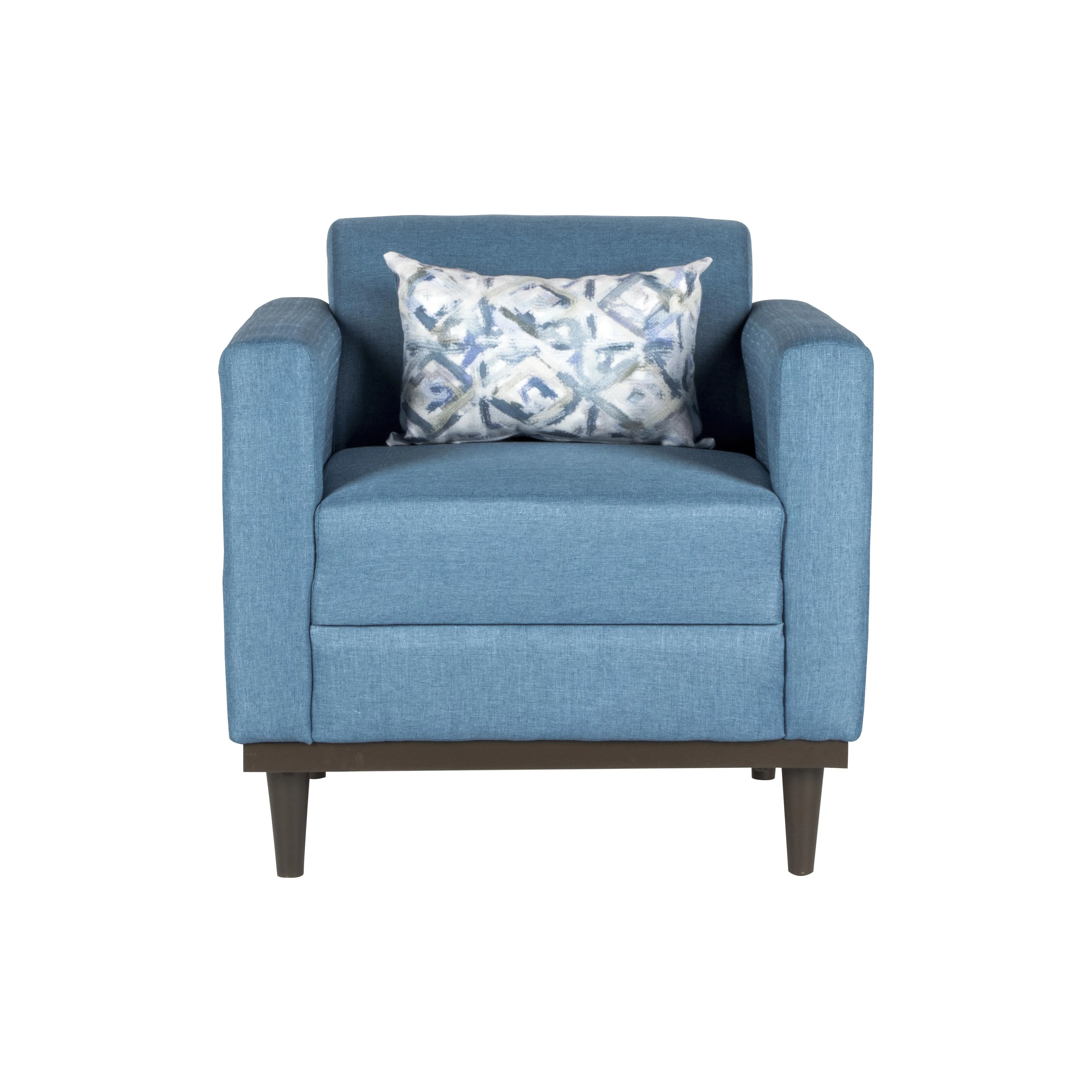 AIDEN CHAIR W/1 THROW PILLOW-BLUE - Image 3