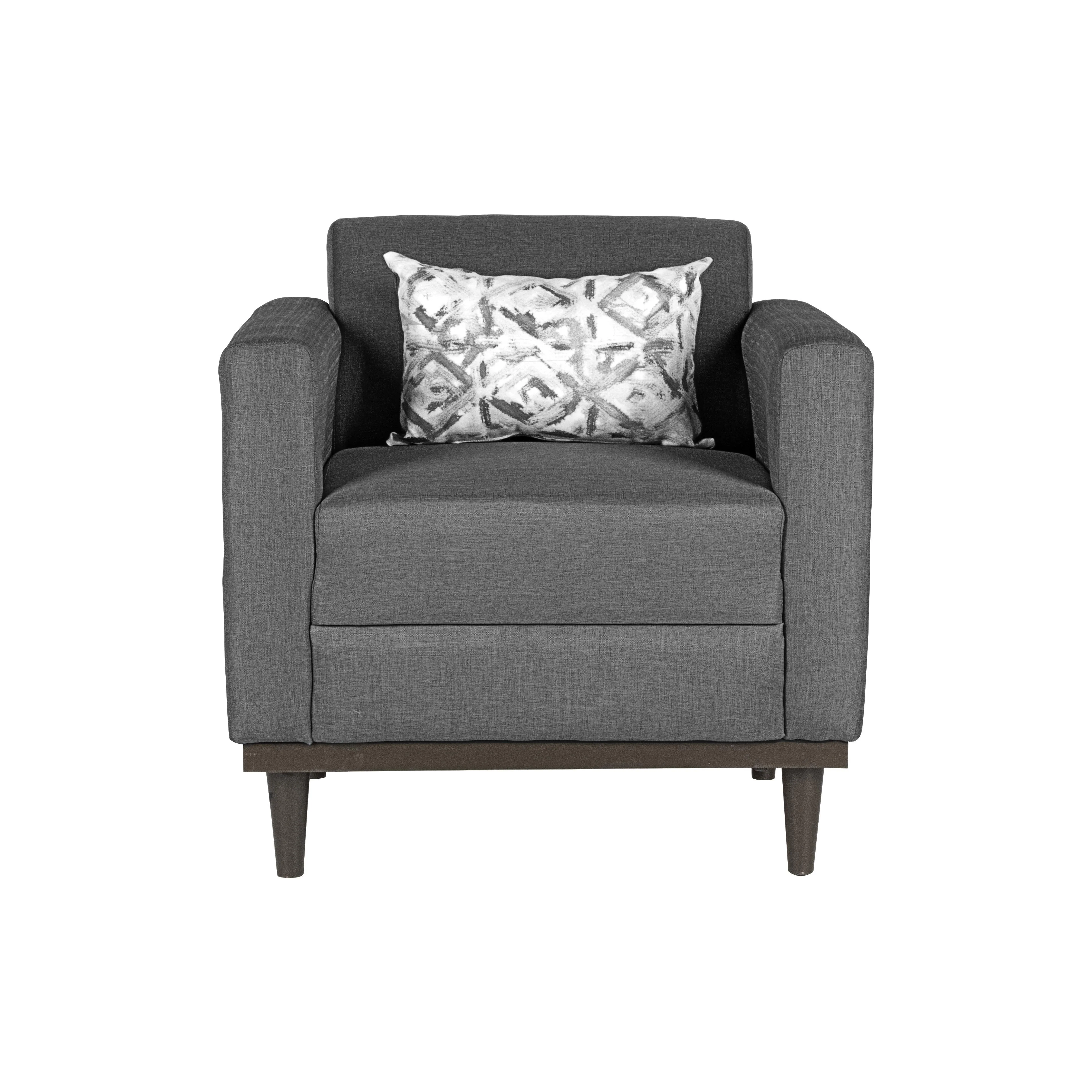 AIDEN CHAIR W/1 THROW PILLOW-SILVER GRAY - Image 5