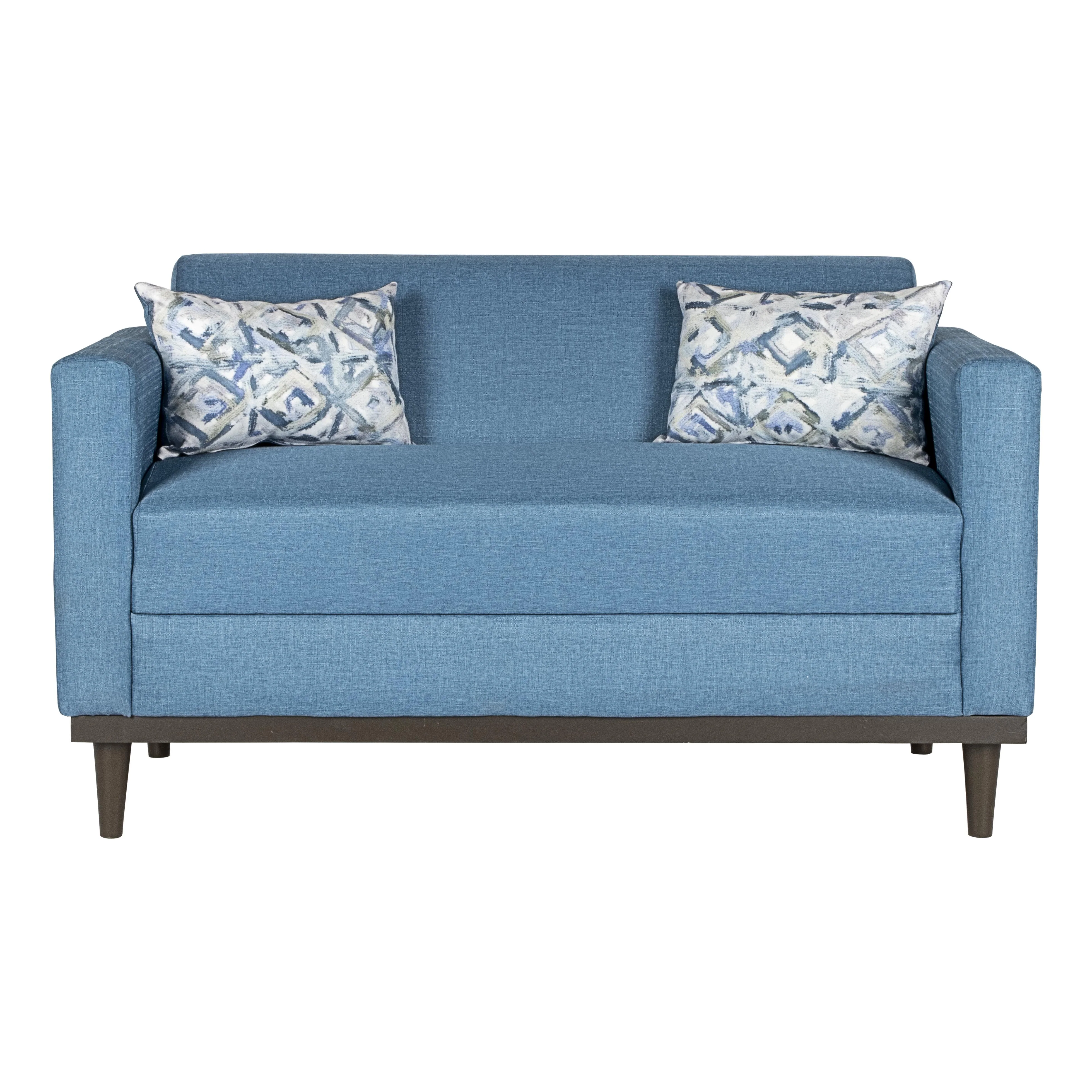 AIDEN LOVESEAT W/2 THROW PILLOWS-BLUE - Image 3