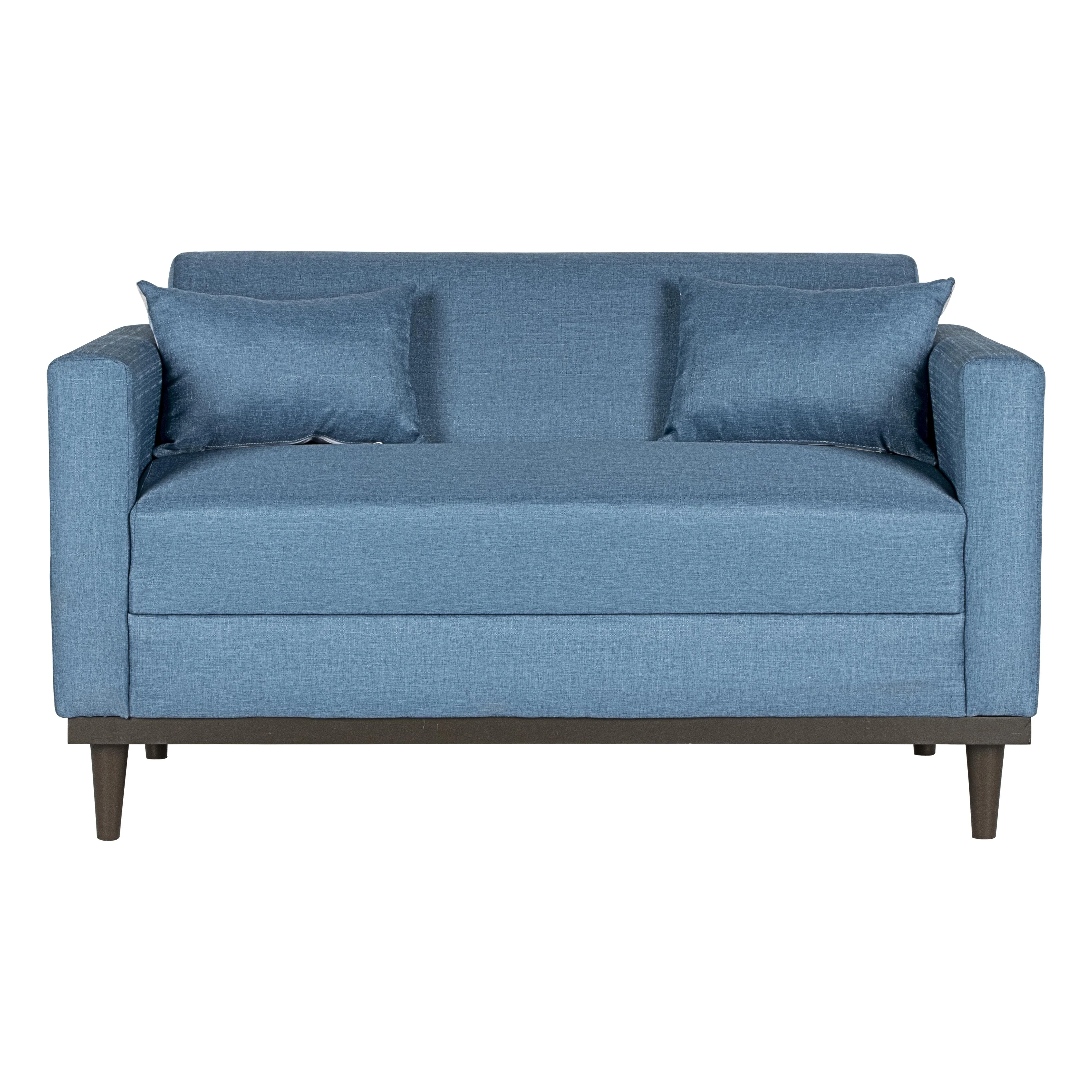 AIDEN LOVESEAT W/2 THROW PILLOWS-BLUE - Image 4