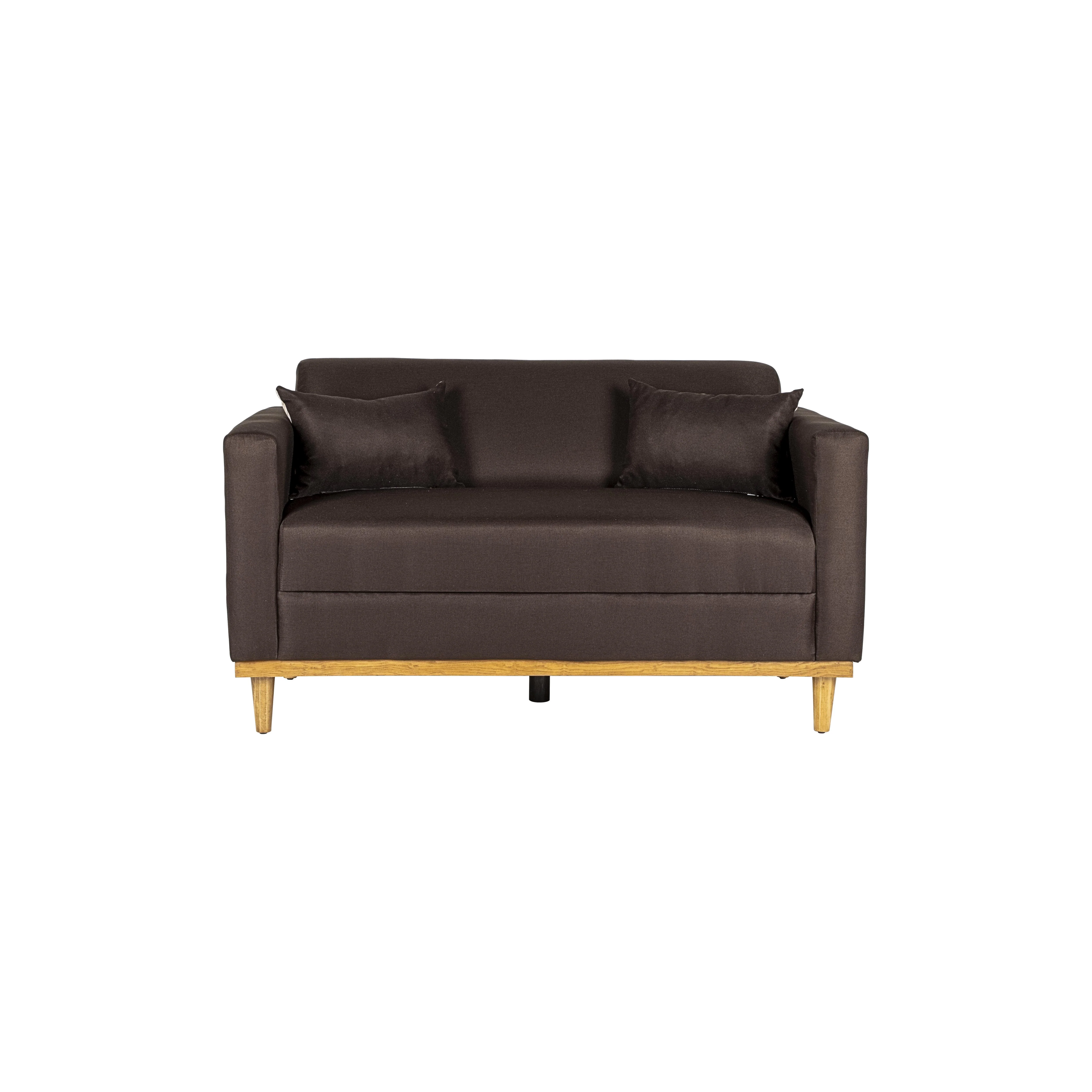 AIDEN LOVESEAT W/2 THROW PILLOWS-CHOCOLATE - Image 4