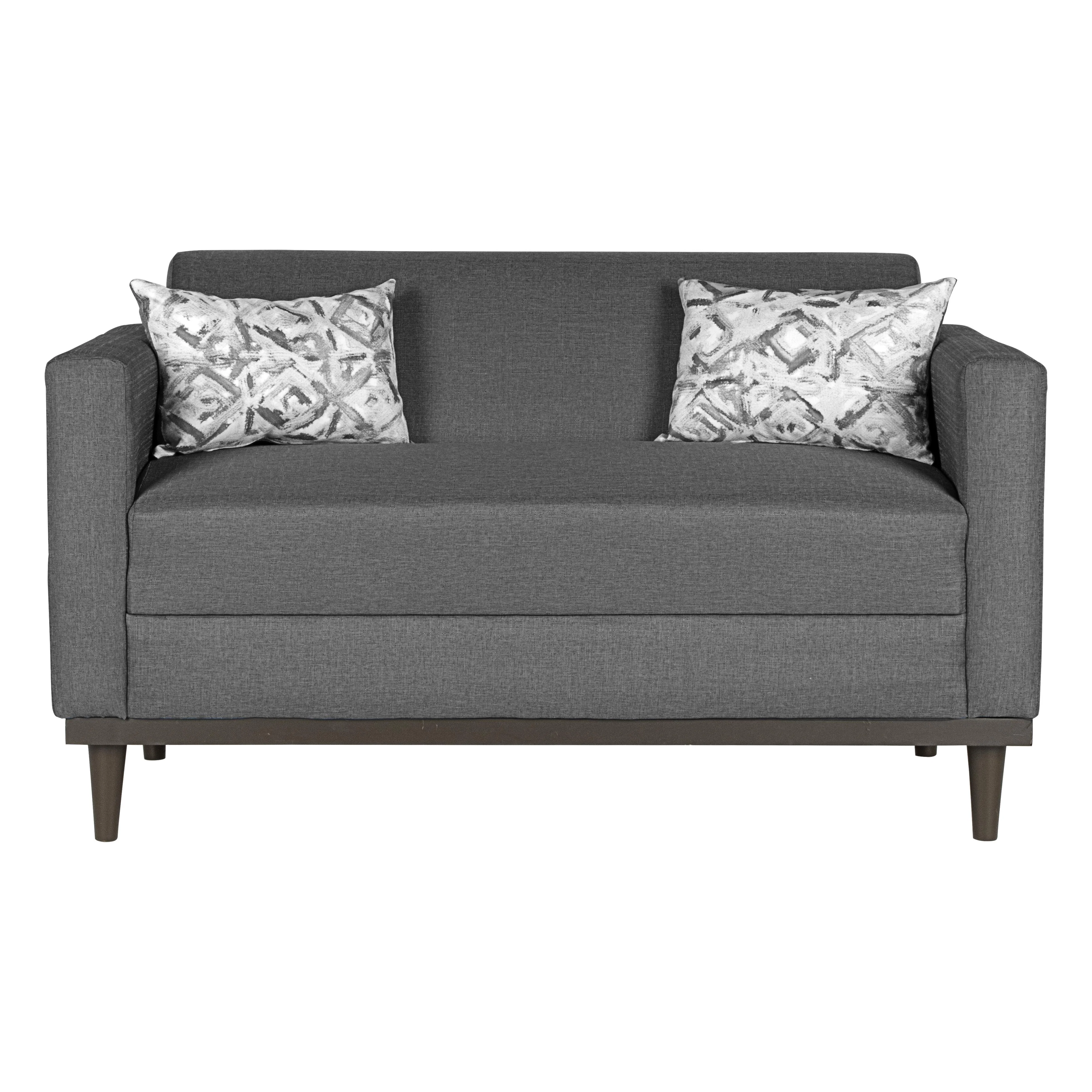 AIDEN LOVESEAT W/2 THROW PILLOWS-SILVER GRAY - Image 5