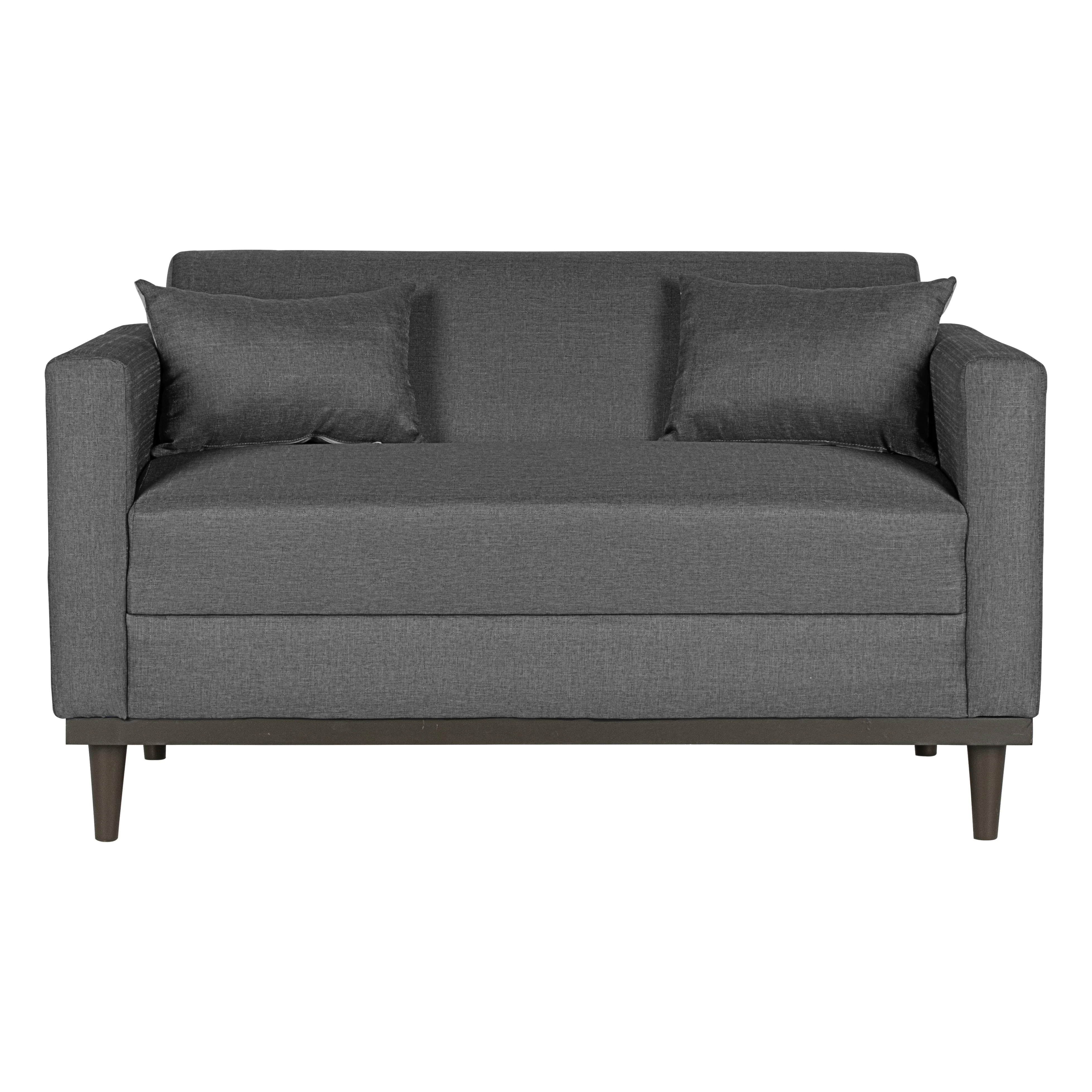 AIDEN LOVESEAT W/2 THROW PILLOWS-SILVER GRAY - Image 6