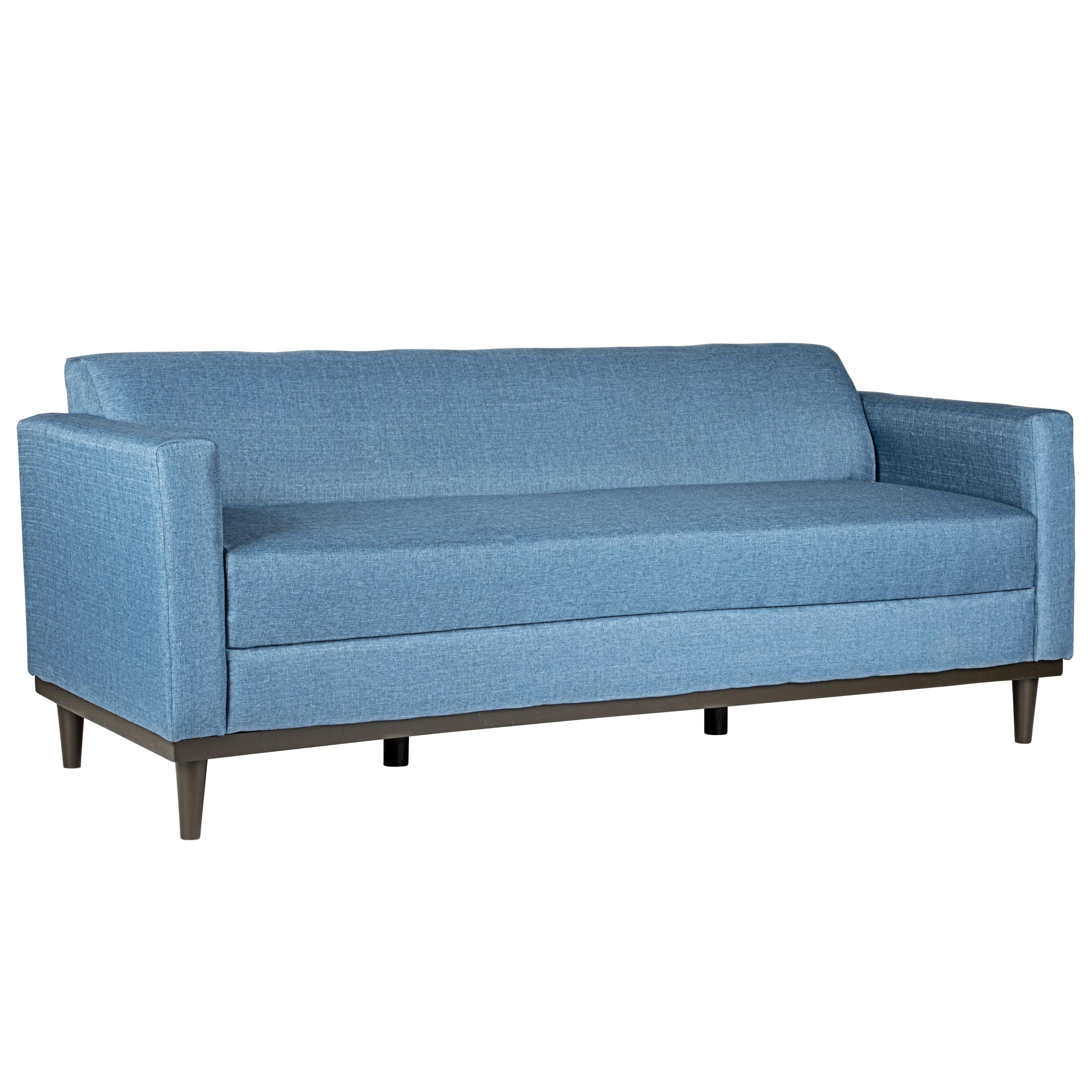 AIDEN SOFA W/3 THROW PILLOWS-BLUE - Image 2