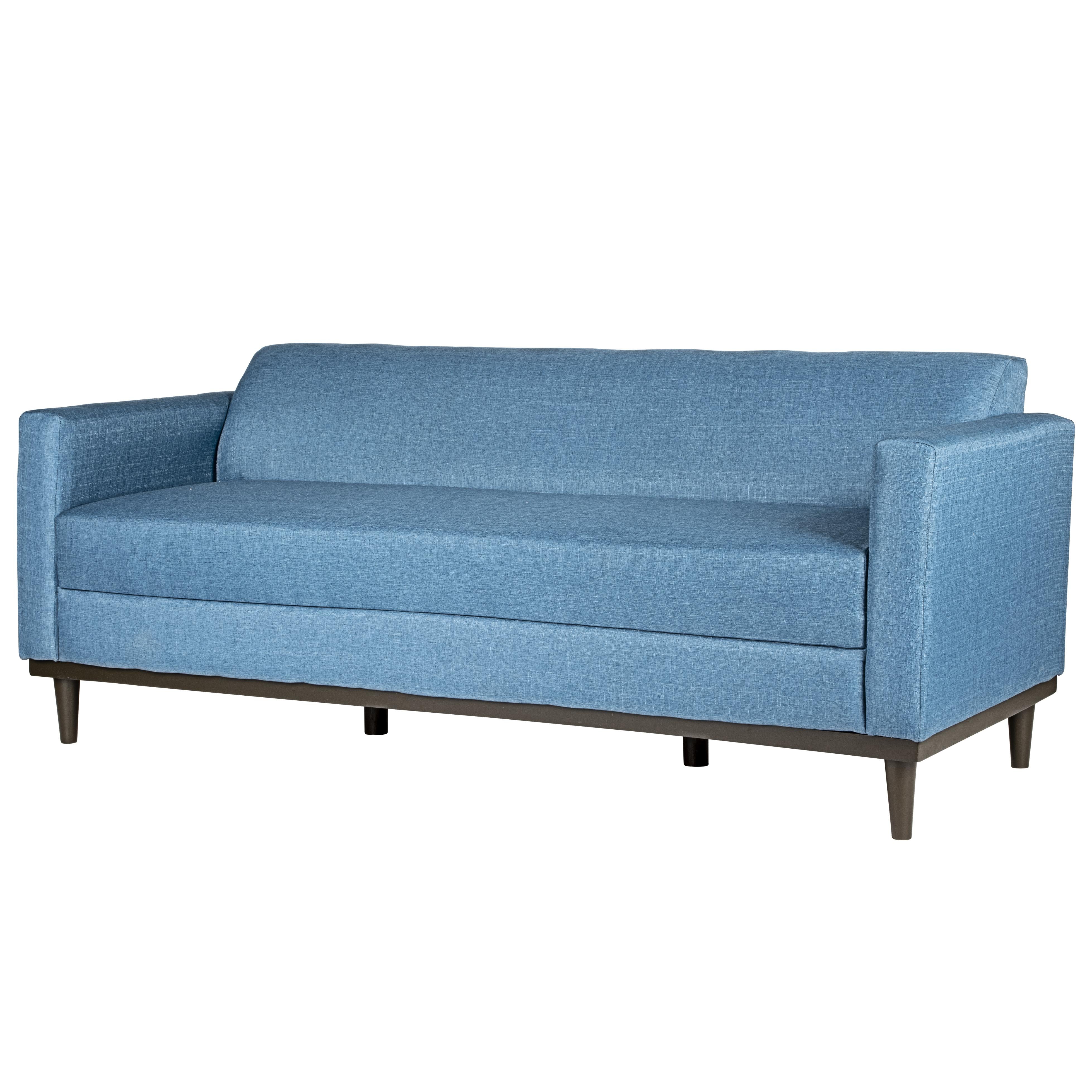 AIDEN SOFA W/3 THROW PILLOWS-BLUE - Image 3
