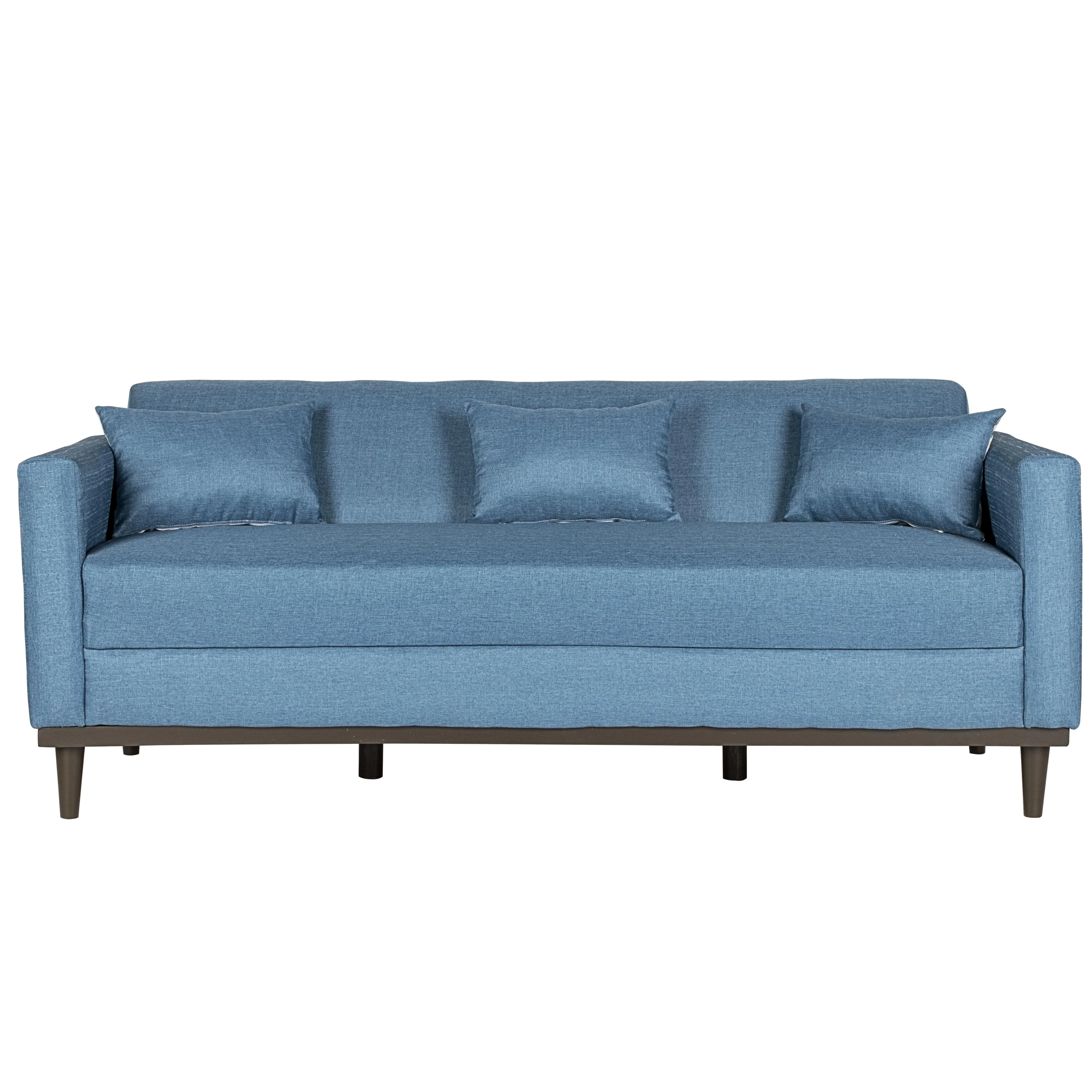 AIDEN SOFA W/3 THROW PILLOWS-BLUE - Image 5