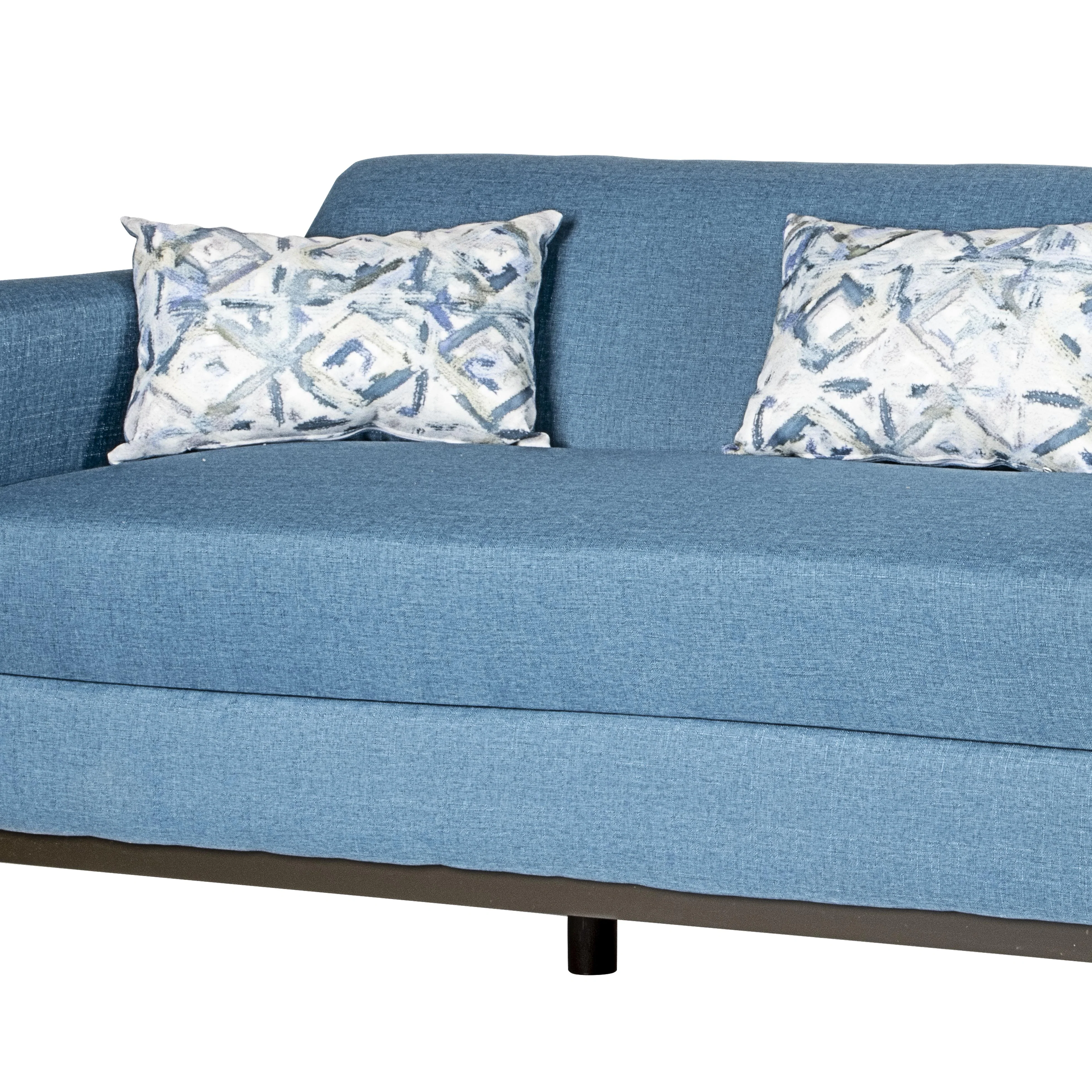 AIDEN SOFA W/3 THROW PILLOWS-BLUE - Image 8