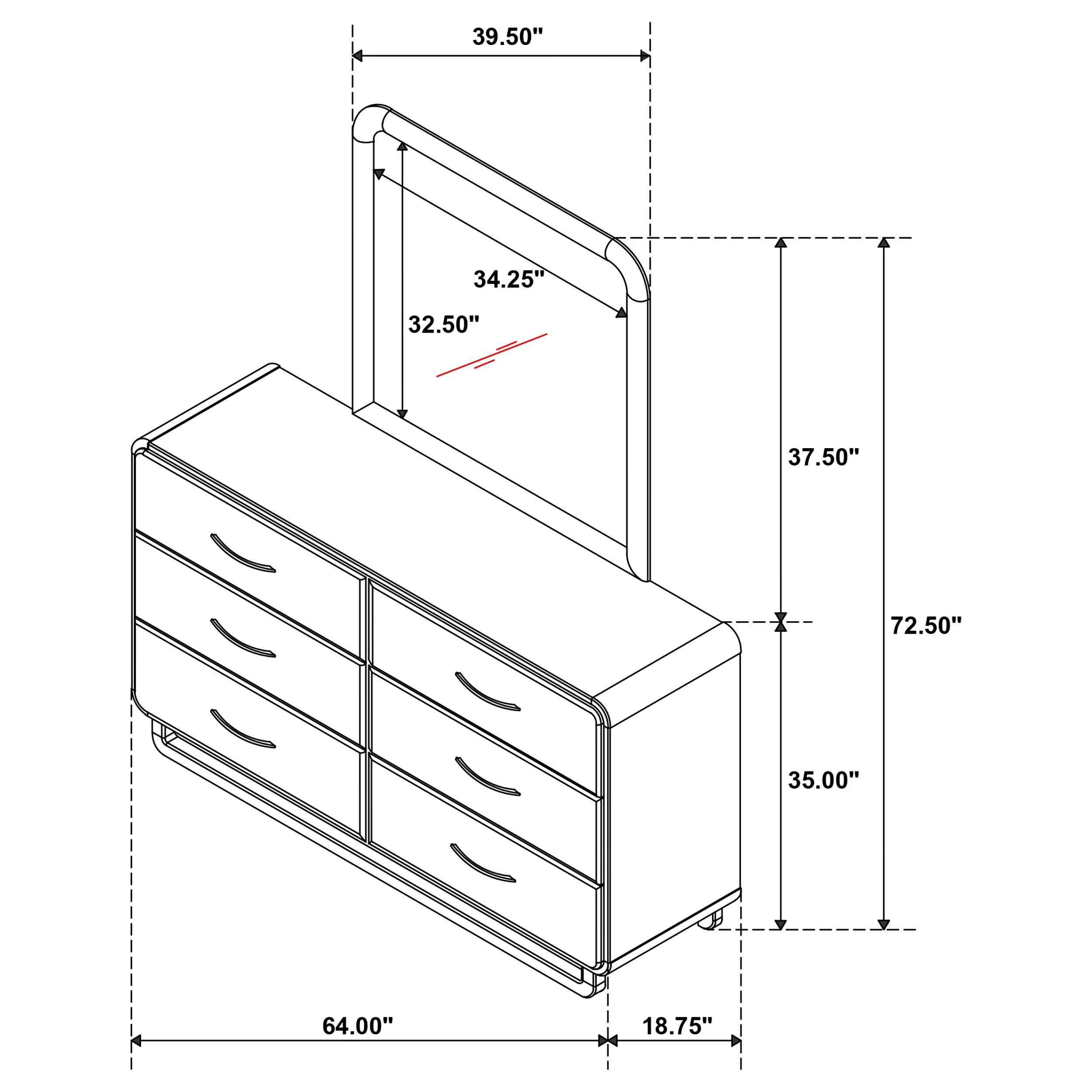 Amsbury Dresser with Mirror - Image 13