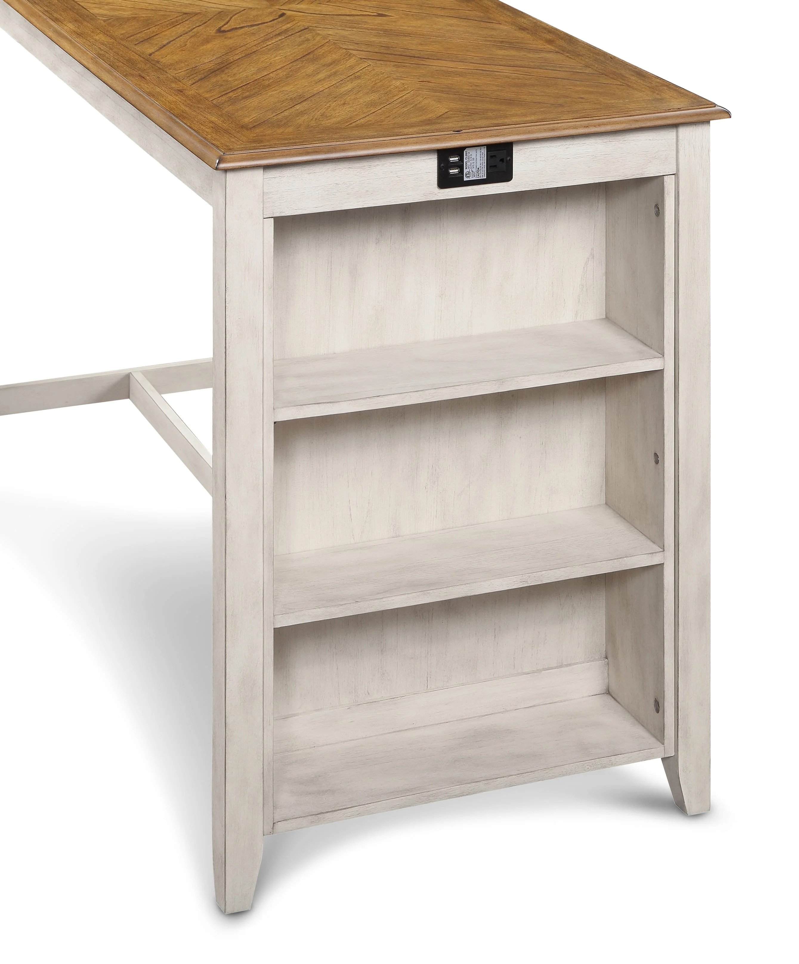 Amy 5 Pc 60" Counter Storage Table+Chairs- Bisque/Brown - Image 7
