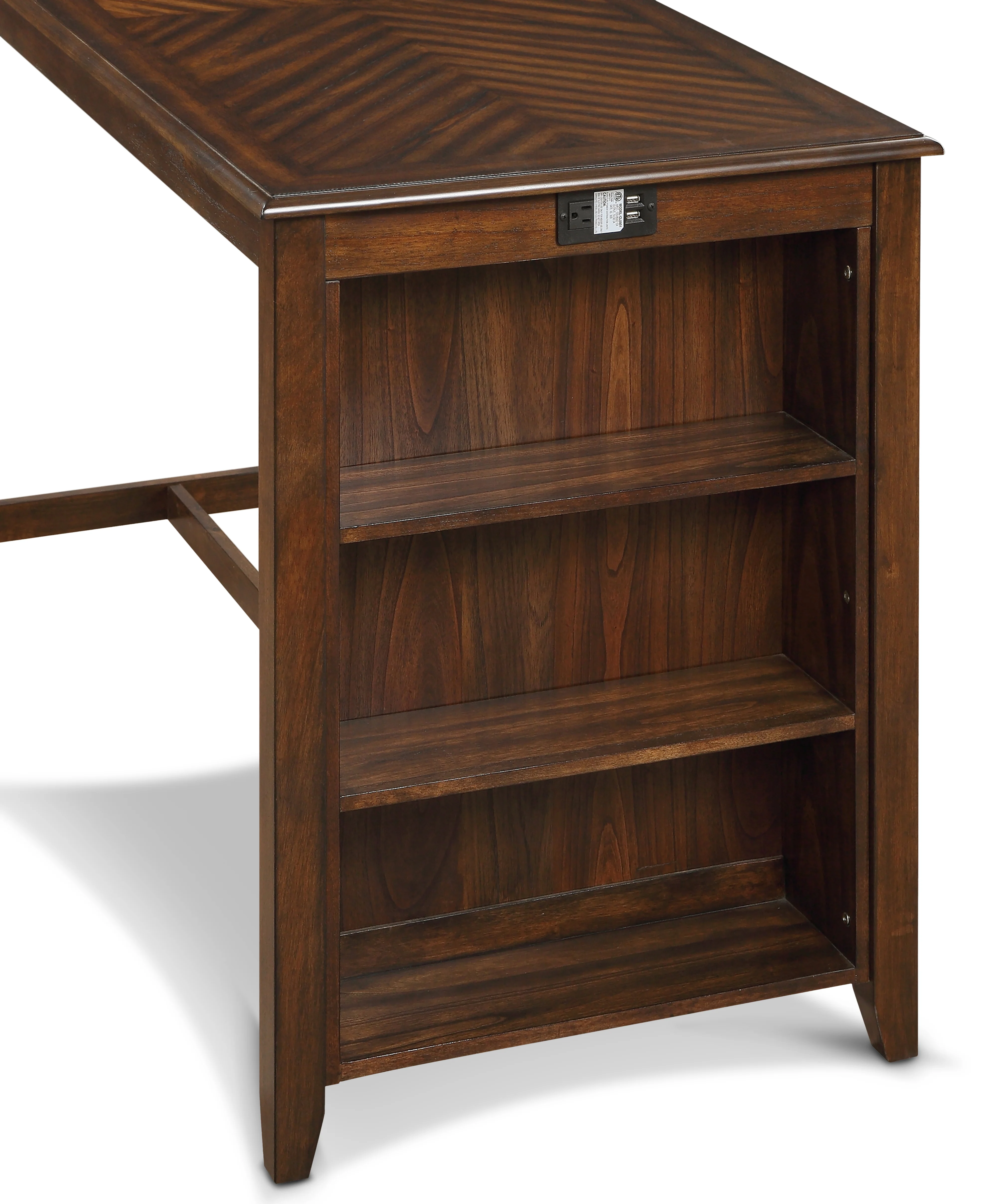 Amy 5 Pc 60" Counter Storage Table+Chairs-Brown Cherry - Image 7