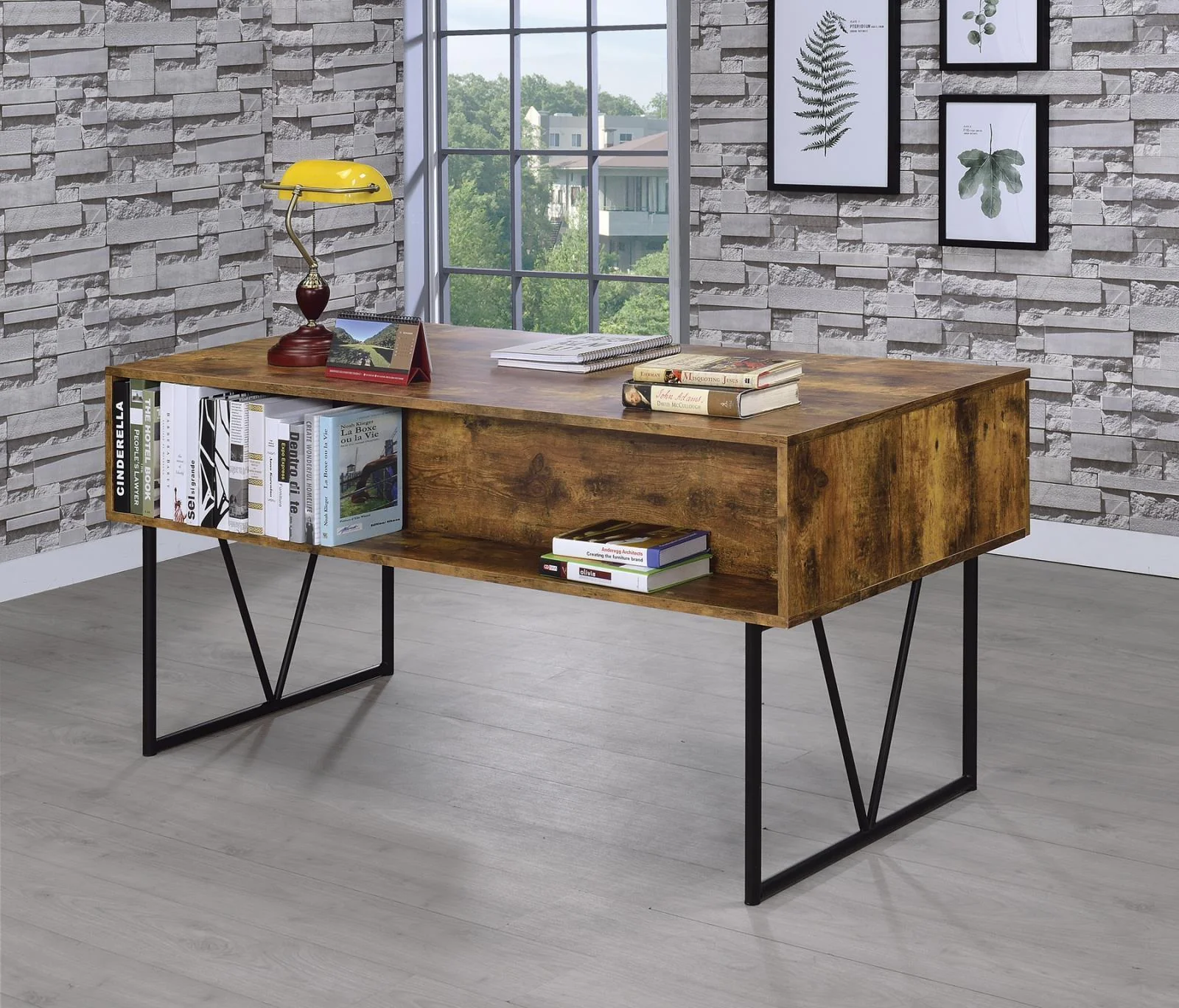 Analiese 4-drawer Writing Desk Antique Nutmeg - Image 3