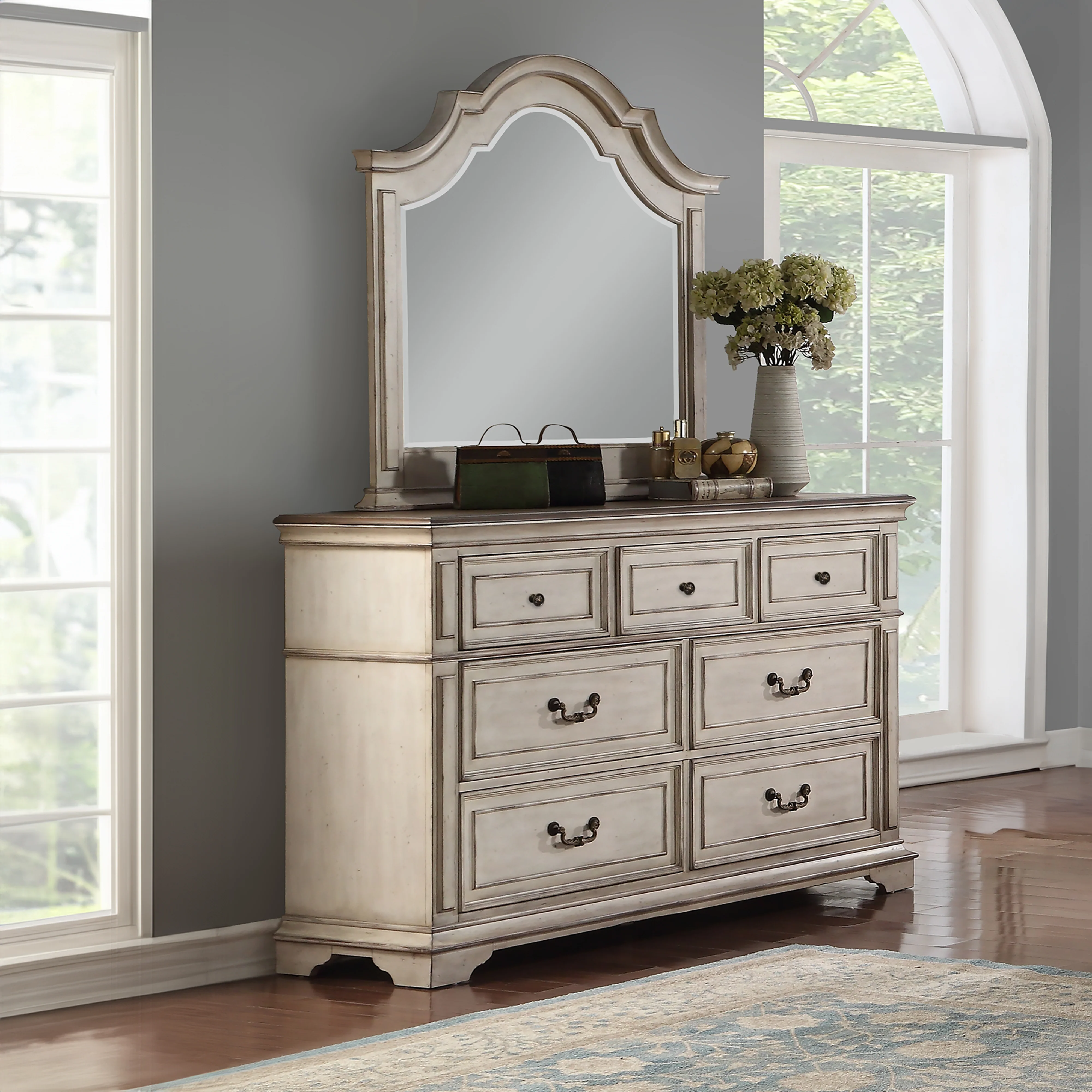 Anastasia Mirror - Ant. White - Image 7
