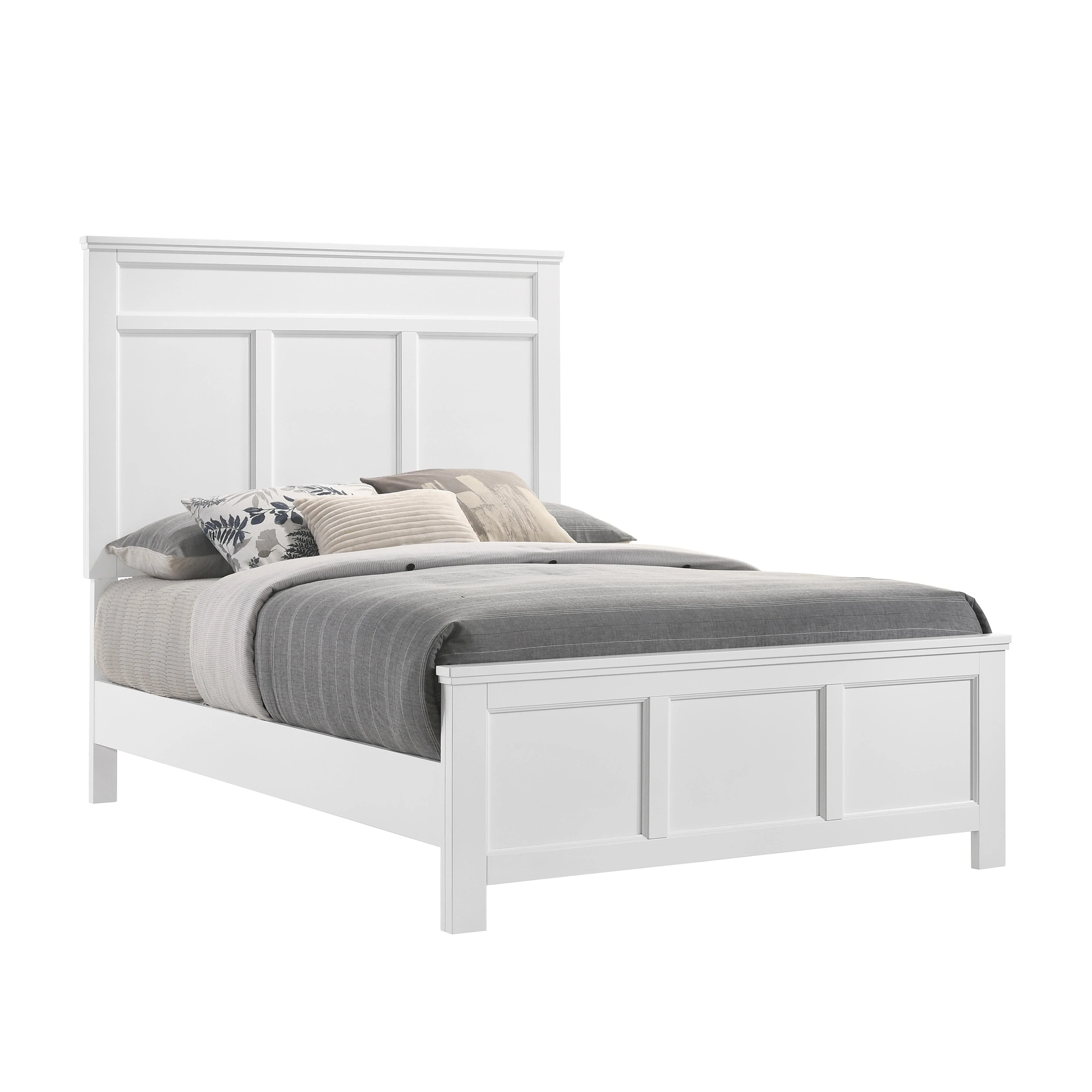 ANDOVER Eastern King-California King EK/WK HEADBOARD, FOOTBOARD & SLATS-WHITE - Image 2