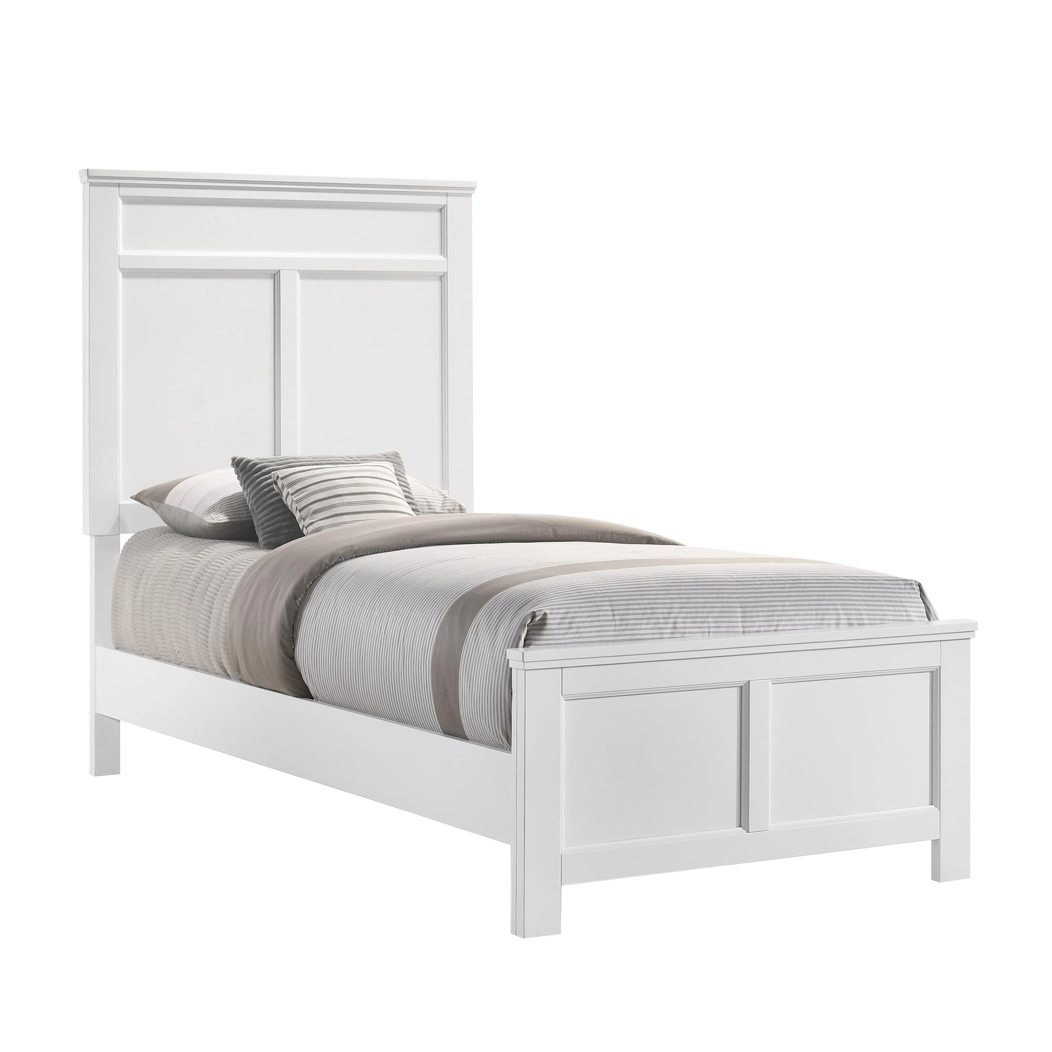 ANDOVER Eastern King-California King EK/WK HEADBOARD, FOOTBOARD & SLATS-WHITE - Image 3