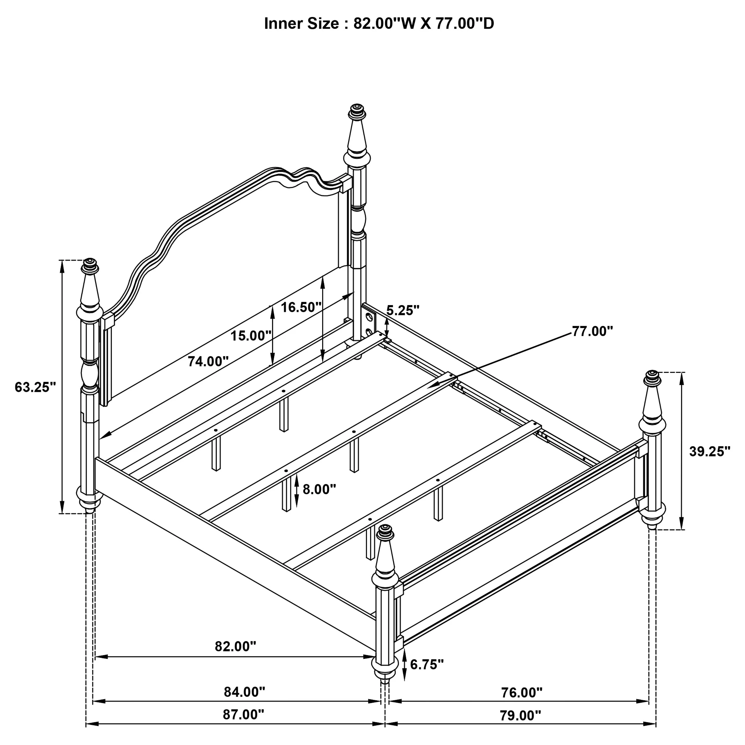 Andover Four-Poster Panel Bed - Image 16
