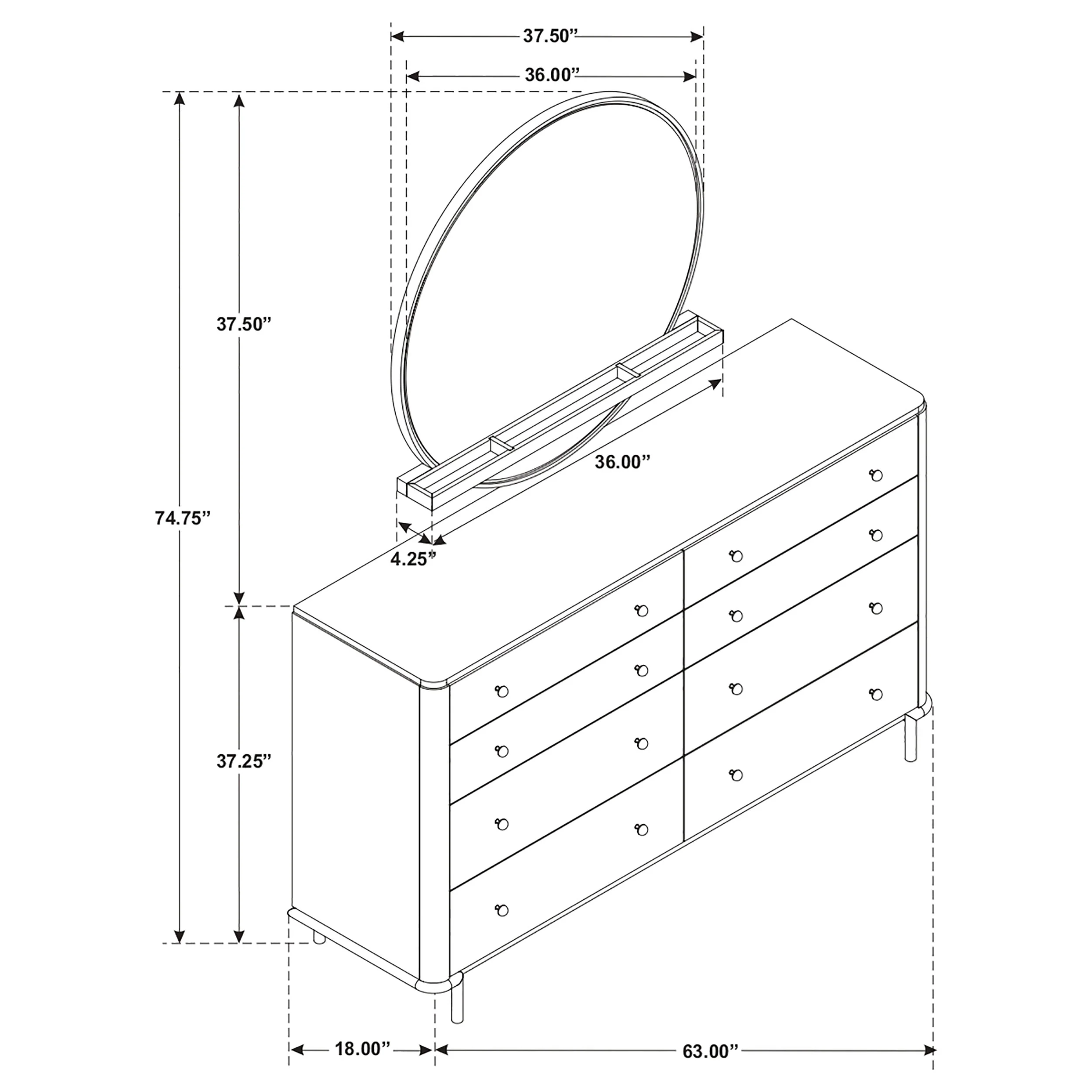 Arini Dresser with Mirror - Image 9
