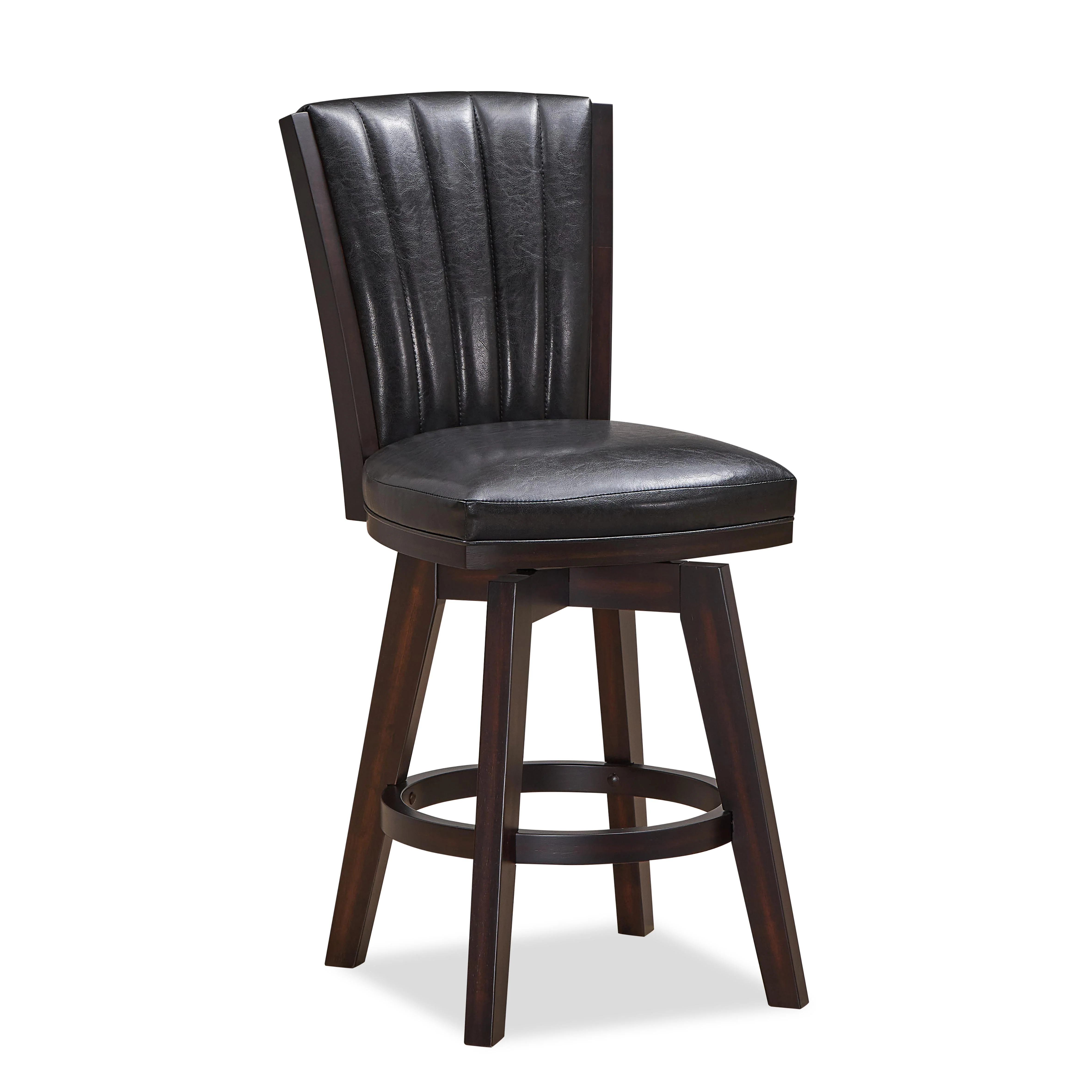 ASTIN 24" SWIVEL COUNTER STOOL-BLACK/CHERRY - Image 2