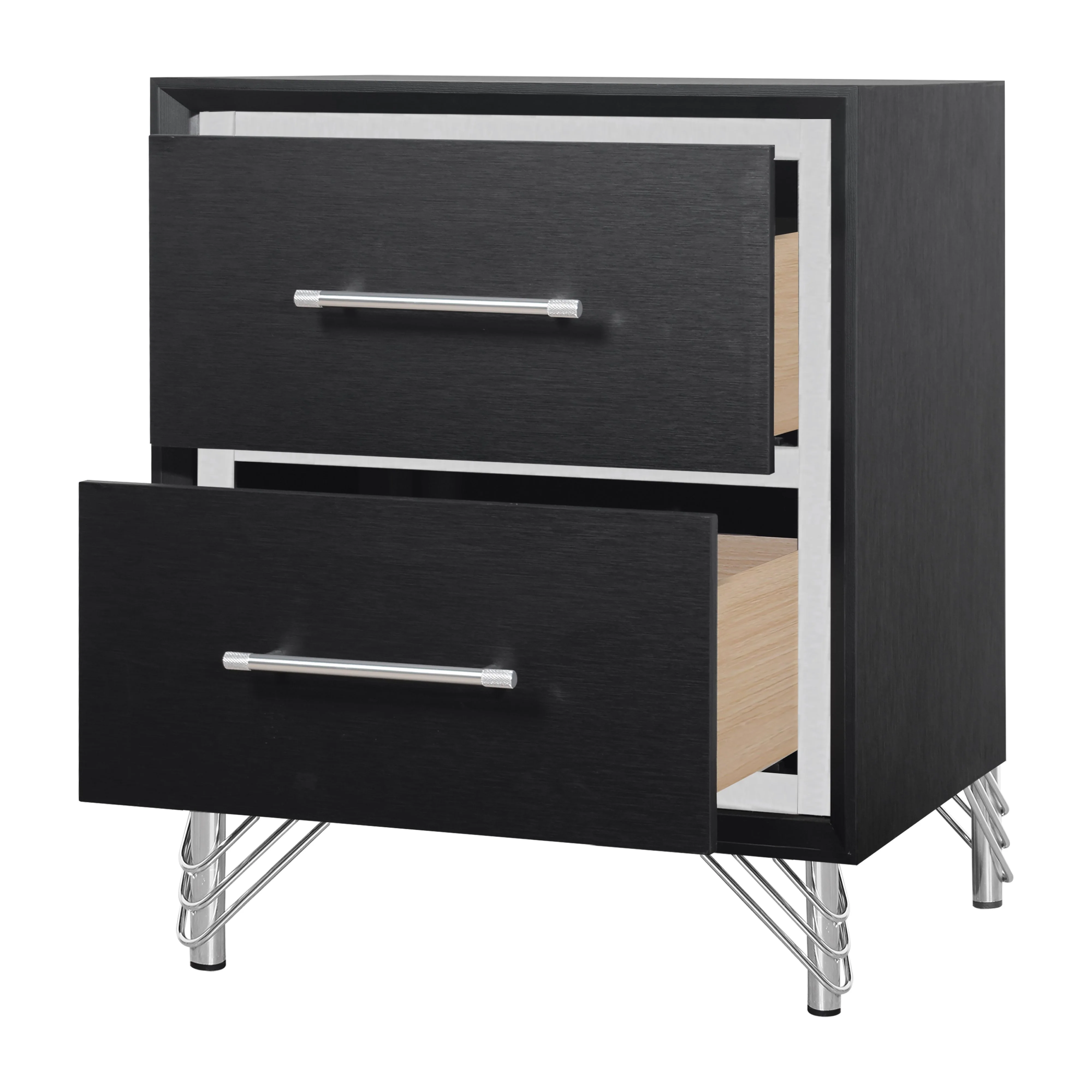 Ava 2 Drawer Nightstand-Ebony - Image 3
