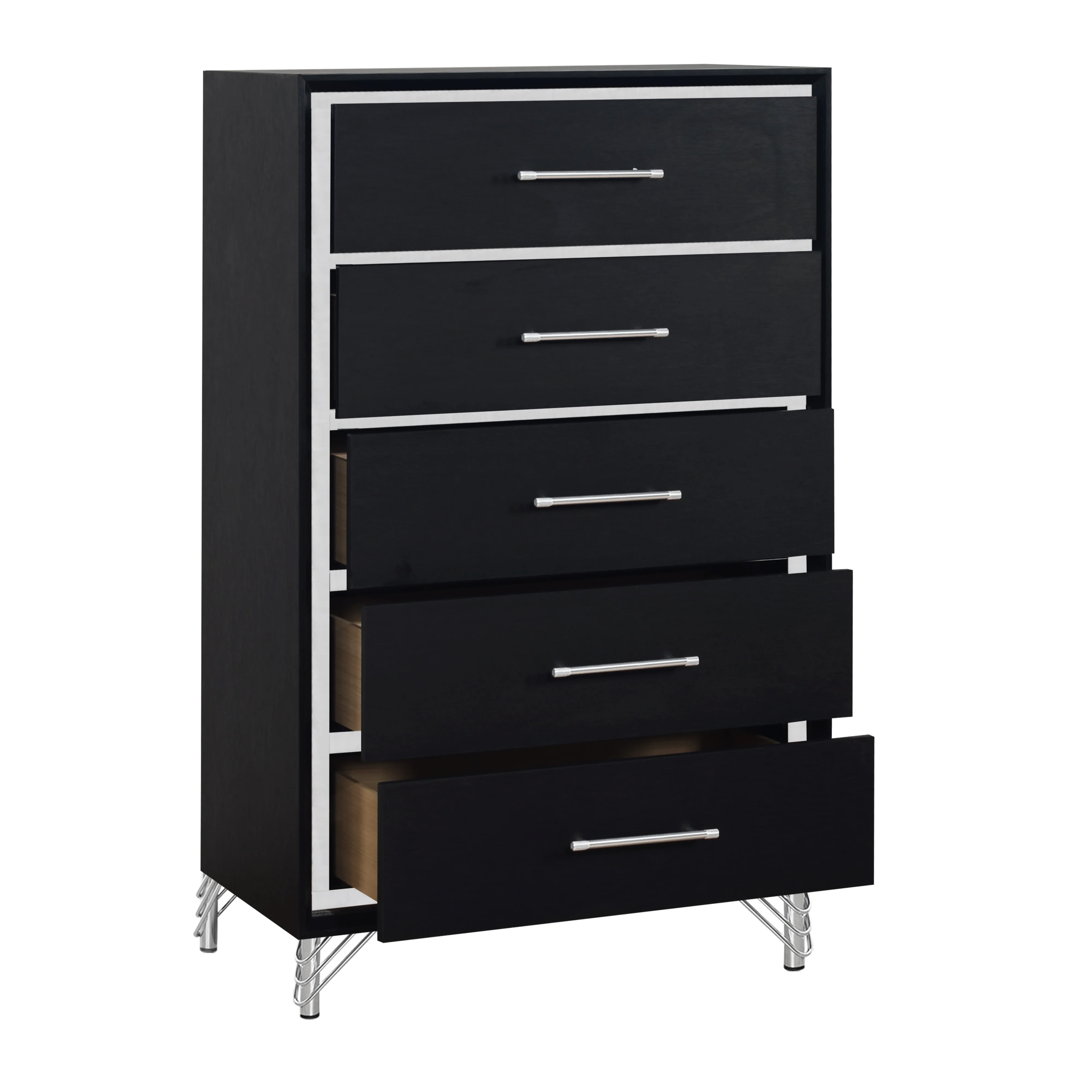Ava 5 Drawer Chest-Ebony - Image 3