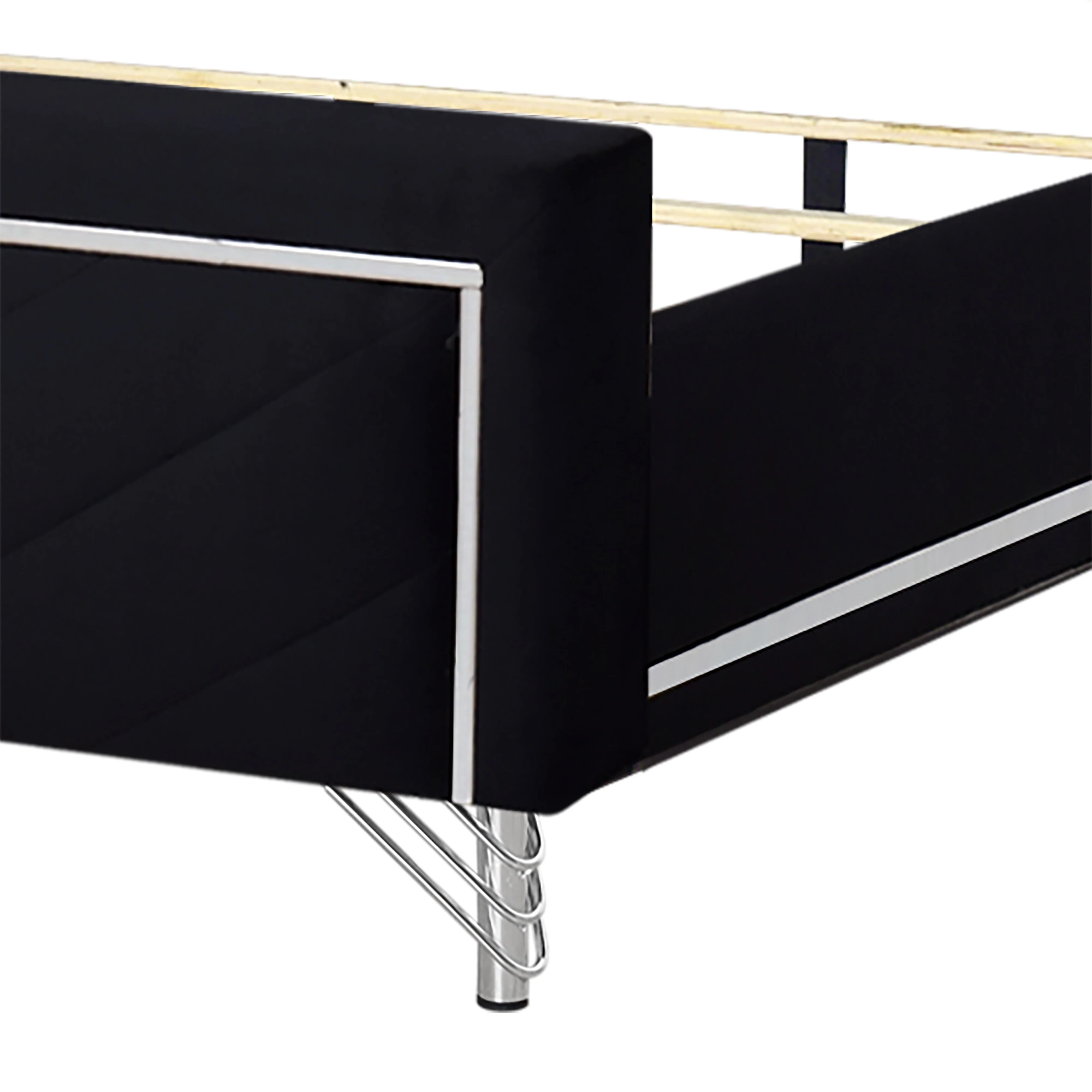 Ava 5/0 Q Headboard, Footboard & Slat Kit-Ebony - Image 6