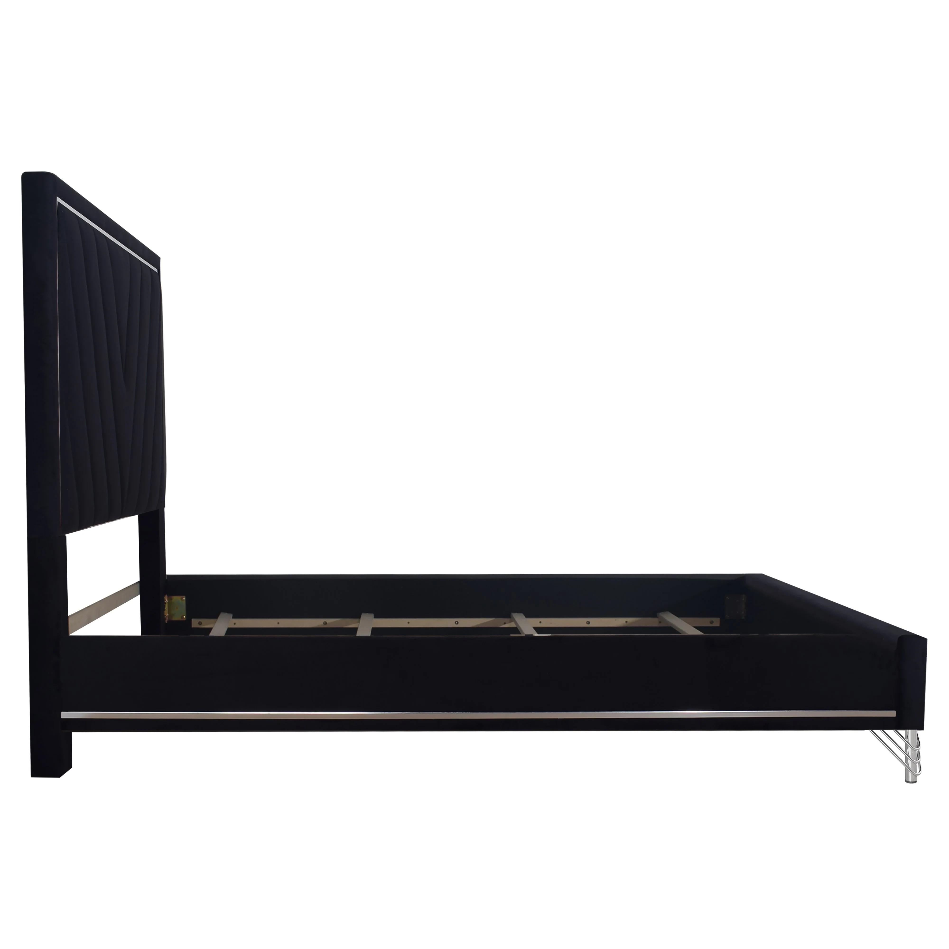 Ava 6/0 Wk Headboard, Footboard & Slat Kit-Ebony - Image 4