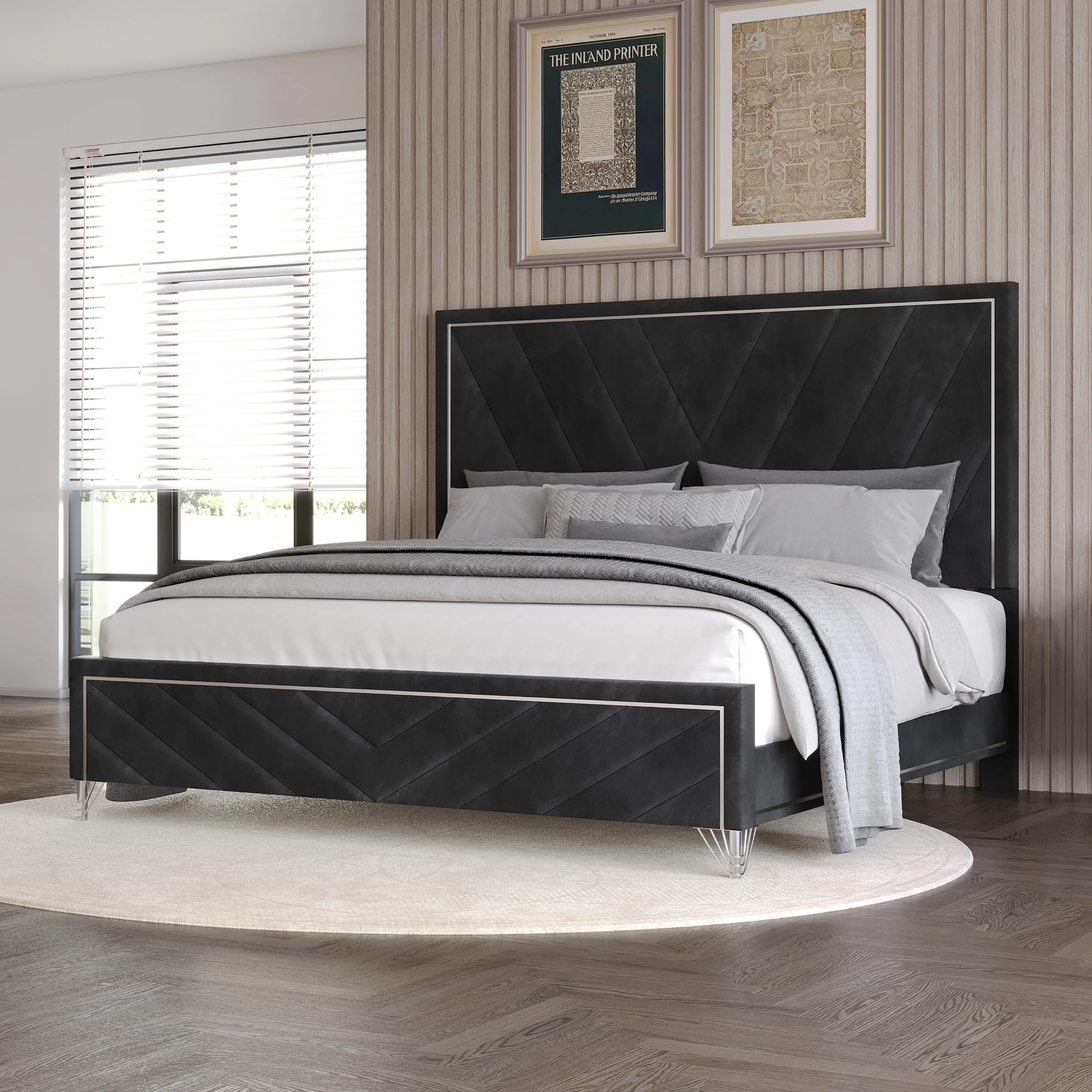 Ava 6/0 Wk Headboard, Footboard & Slat Kit-Ebony - Image 7