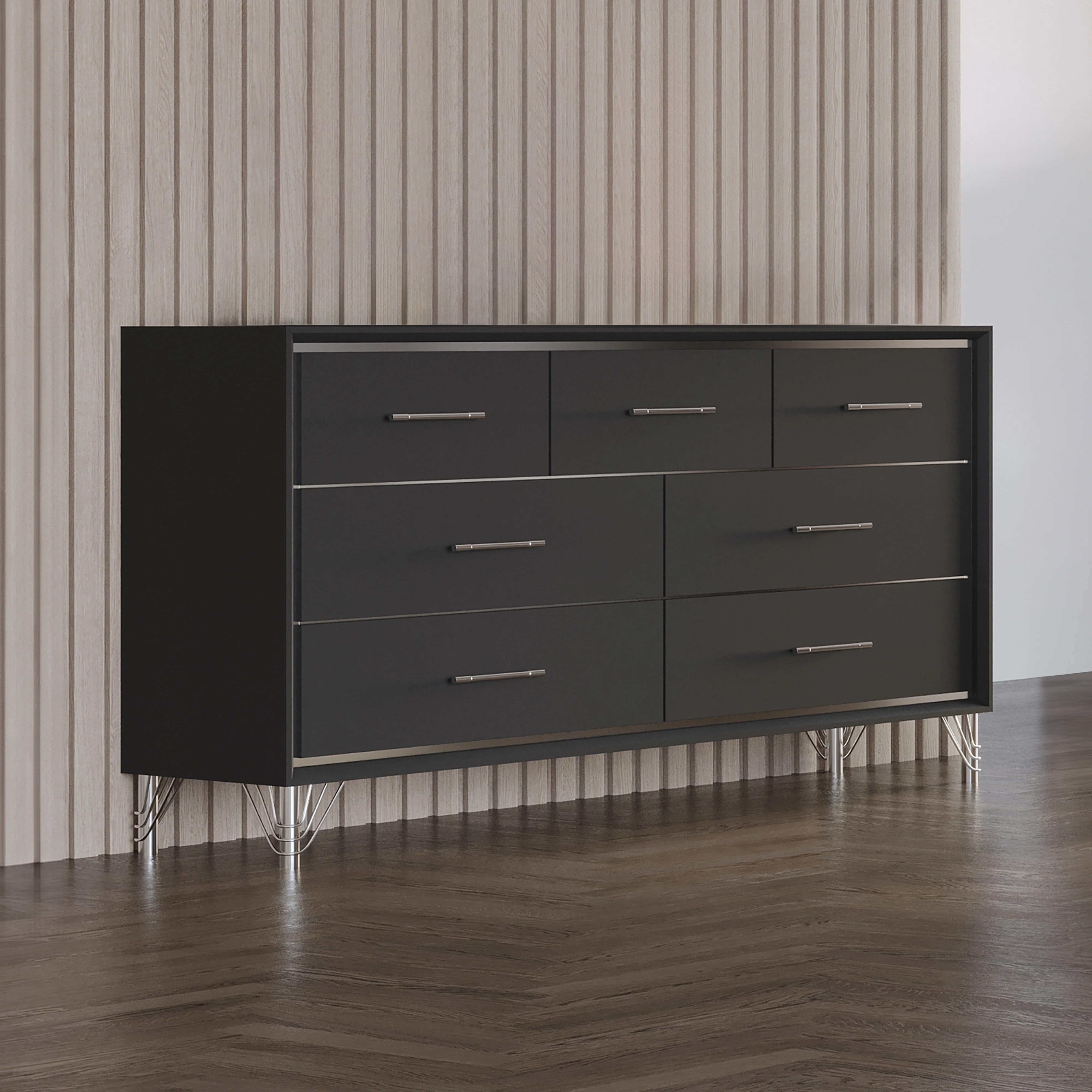 Ava 7 Drawer Dresser-Ebony - Image 6