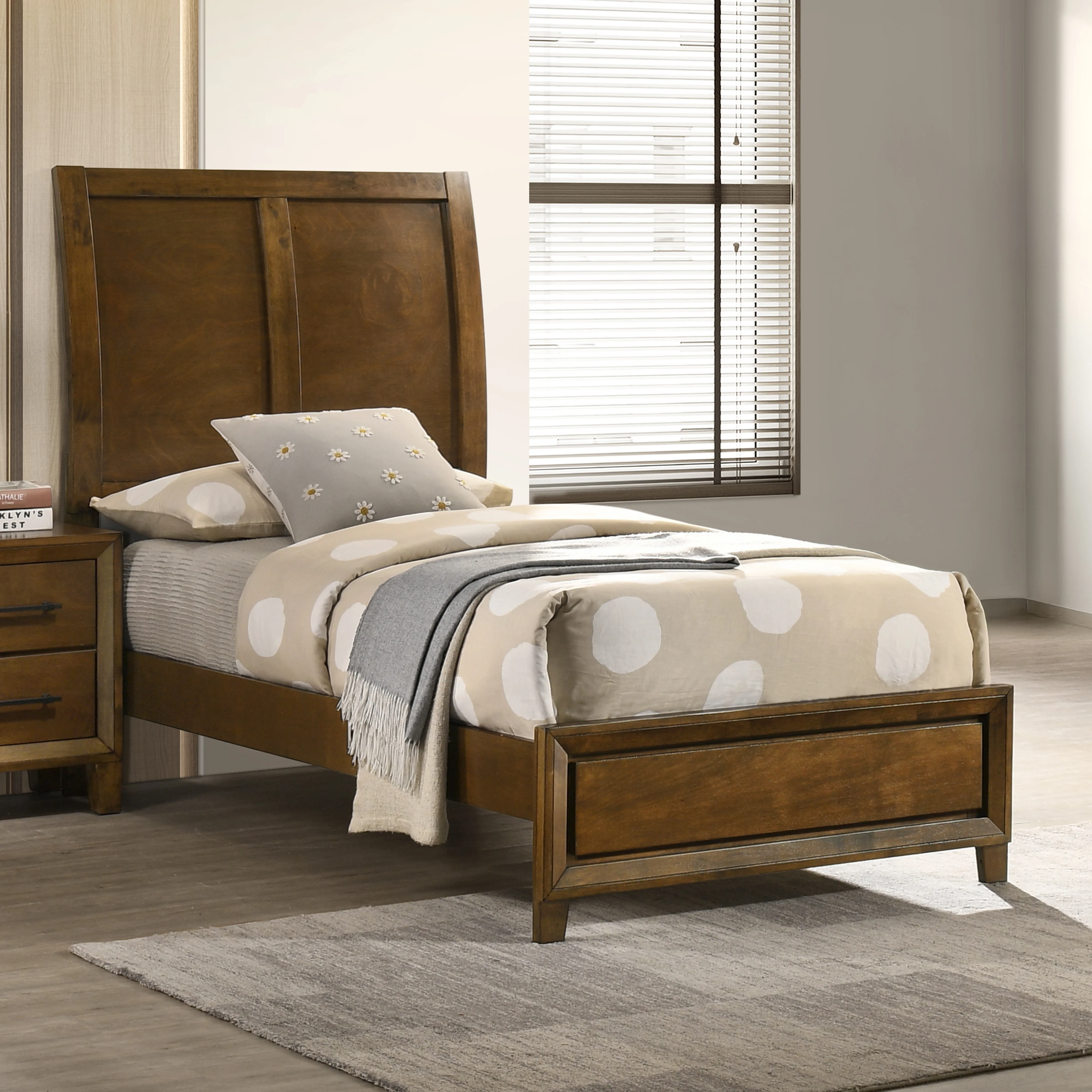 Ballard 3/3 T Headboard, Footboard & Slat Kit-Walnut - Image 7