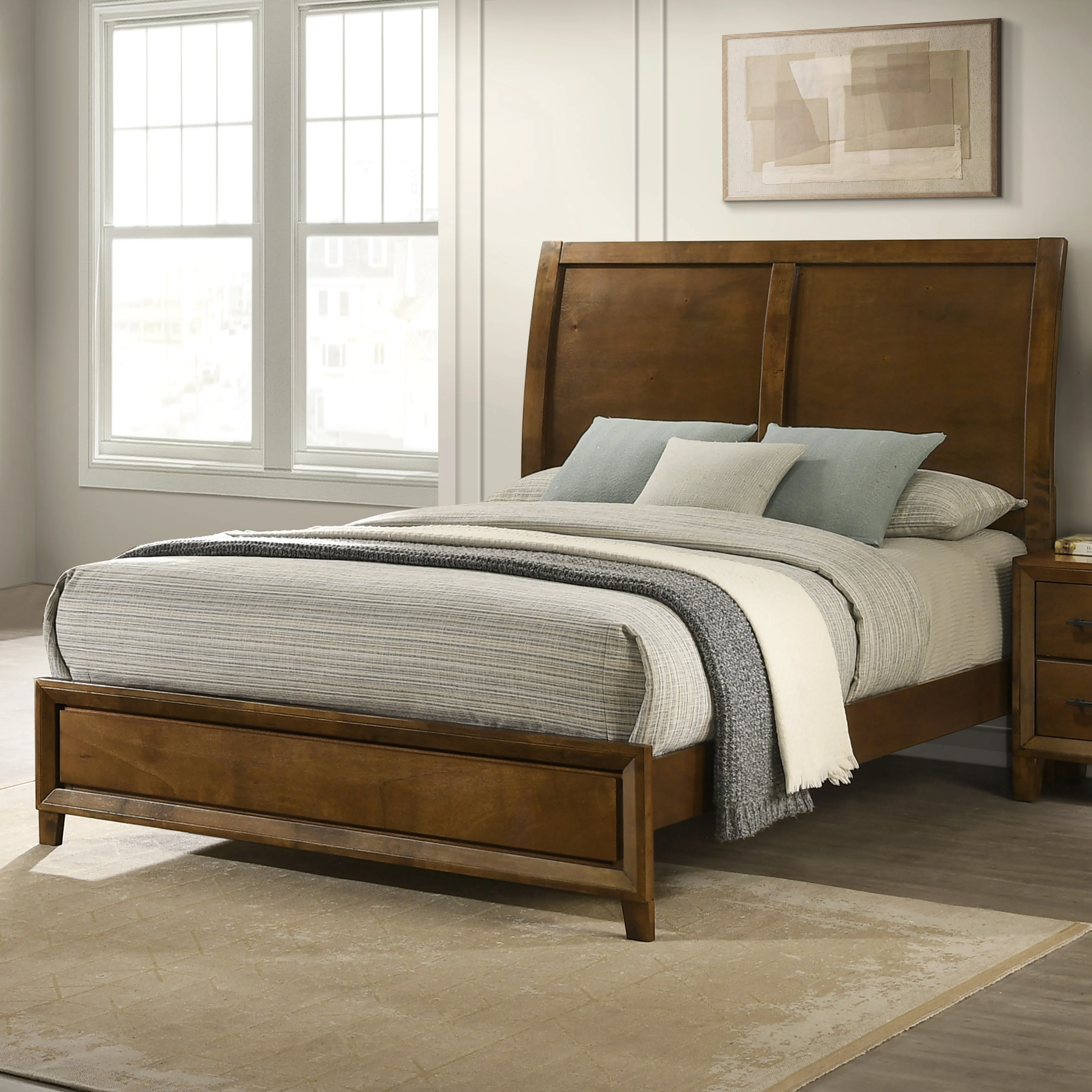Ballard 5/0 Q Headboard, Footboard & Slat Kit-Walnut - Image 6
