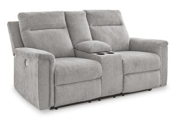 Barnsana Power Reclining Loveseat with Console - Image 12
