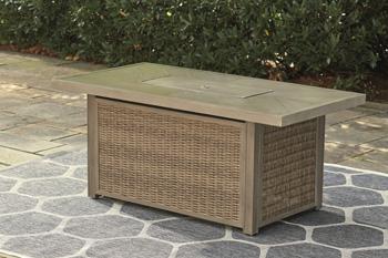 Beachcroft Beachcroft Fire Pit Table with Four Nuvella Swivel Lounge Chairs - Image 10