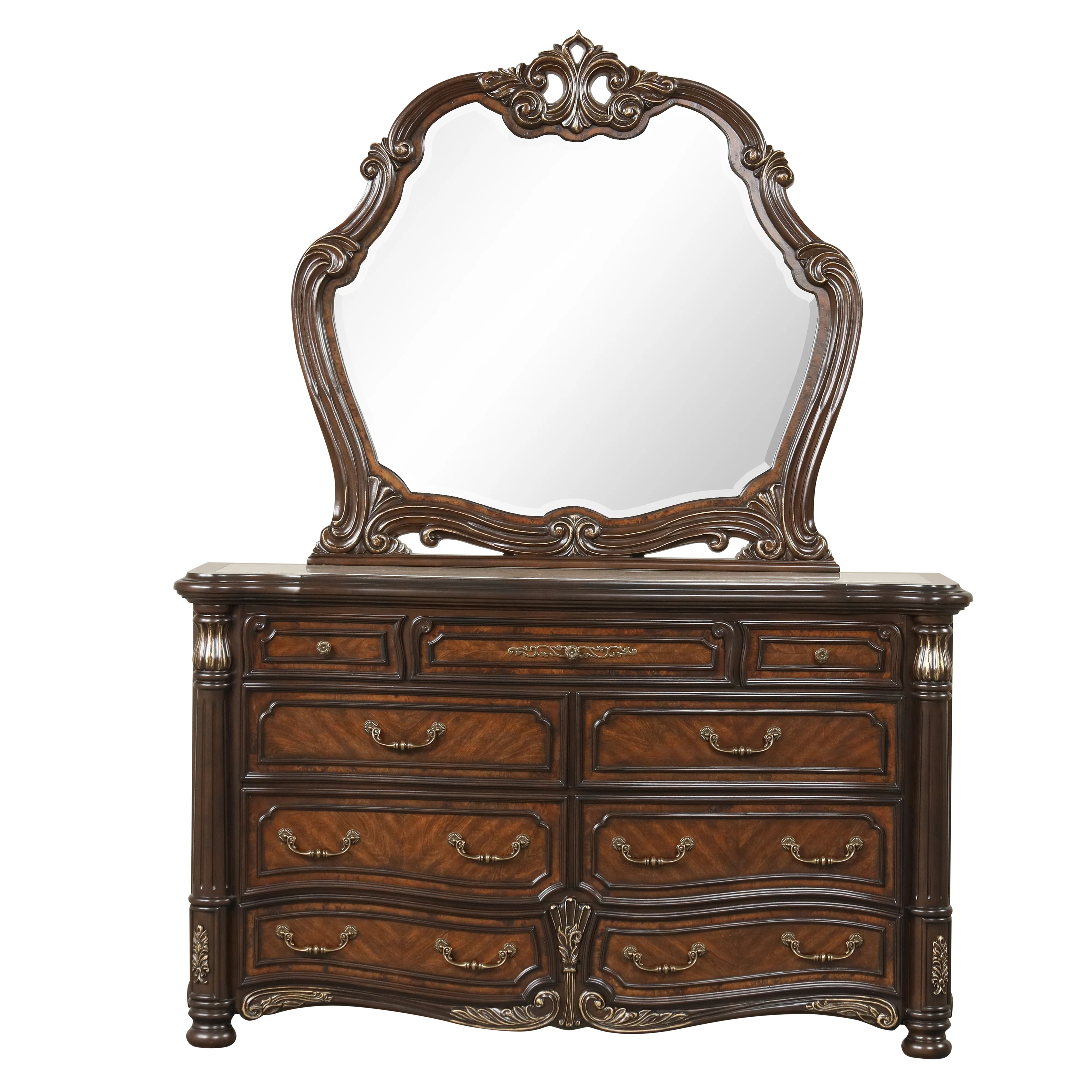 Bella Notte Dresser / Server Mirror- Mahogany Brown - Image 2