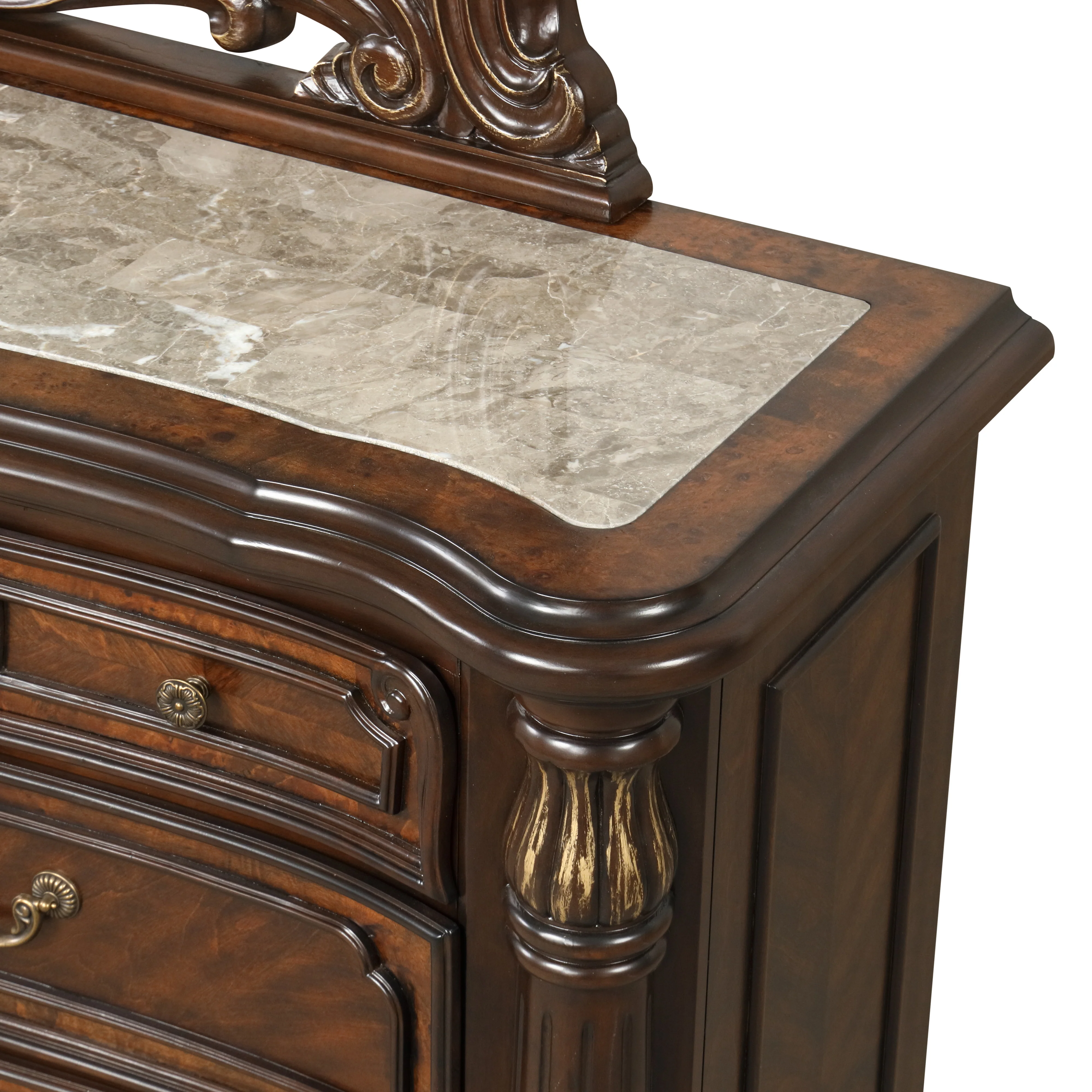 Bella Notte Dresser / Server Mirror- Mahogany Brown - Image 7