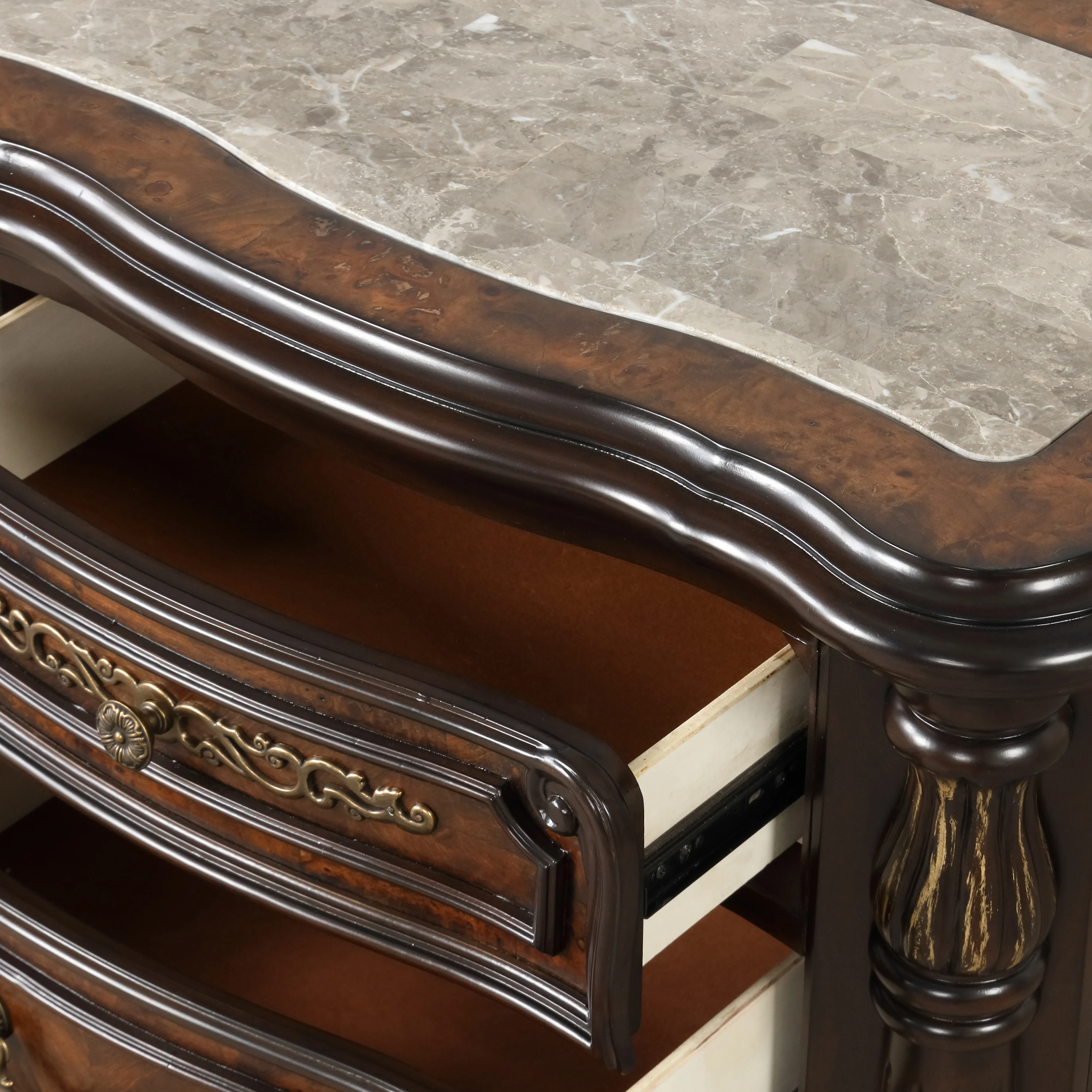 Bella Notte Nightstand- Mahogany Brown - Image 5