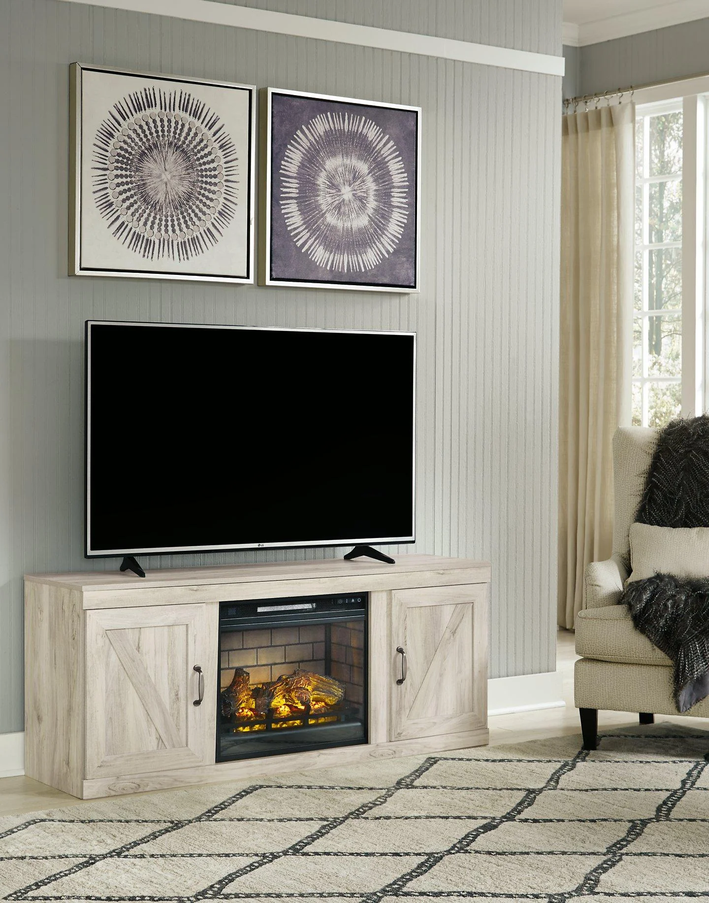 Bellaby TV Stand with Electric Fireplace - Image 2