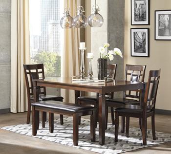Bennox Dining Table and Chairs with Bench (Set of 6) - Image 3
