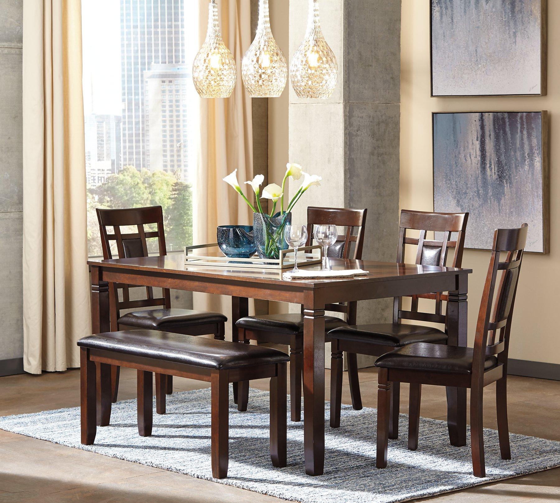 Bennox Dining Table and Chairs with Bench (Set of 6) - Image 5
