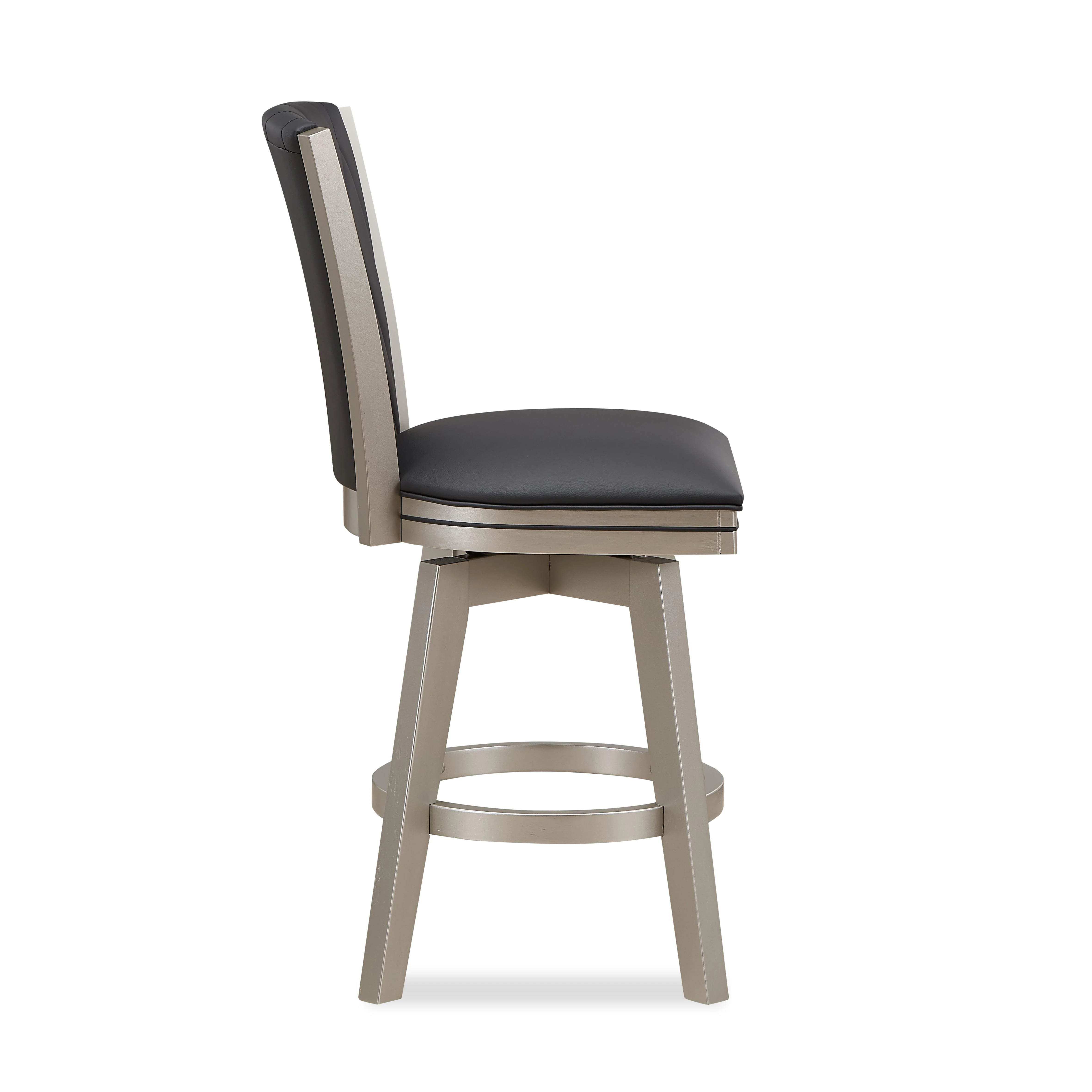 BERKELY 24" SWIVEL COUNTER STOOL-BLK/PLATINUM - Image 4