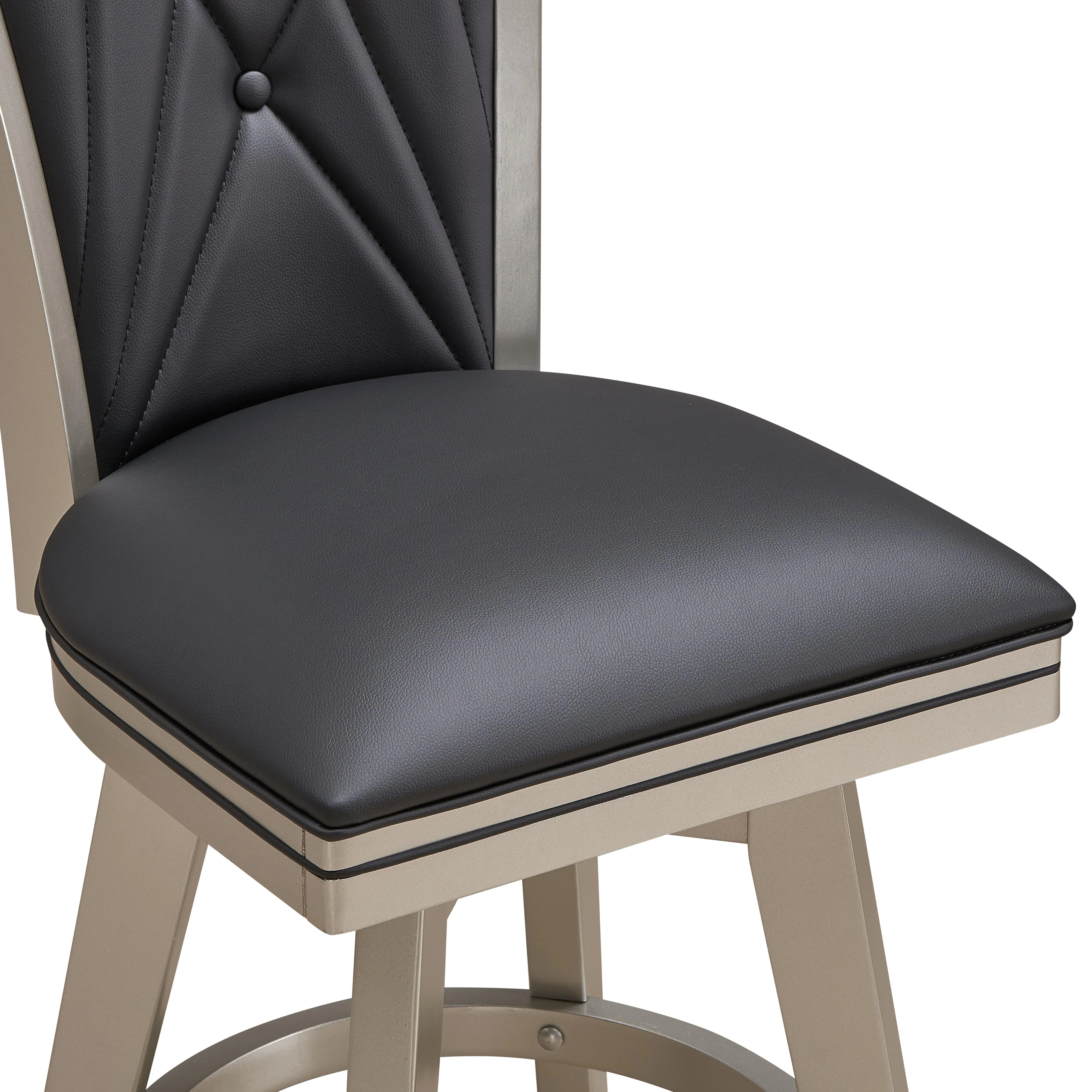 BERKELY 30" SWIVEL BAR STOOL-BLACK/PLATINUM - Image 6