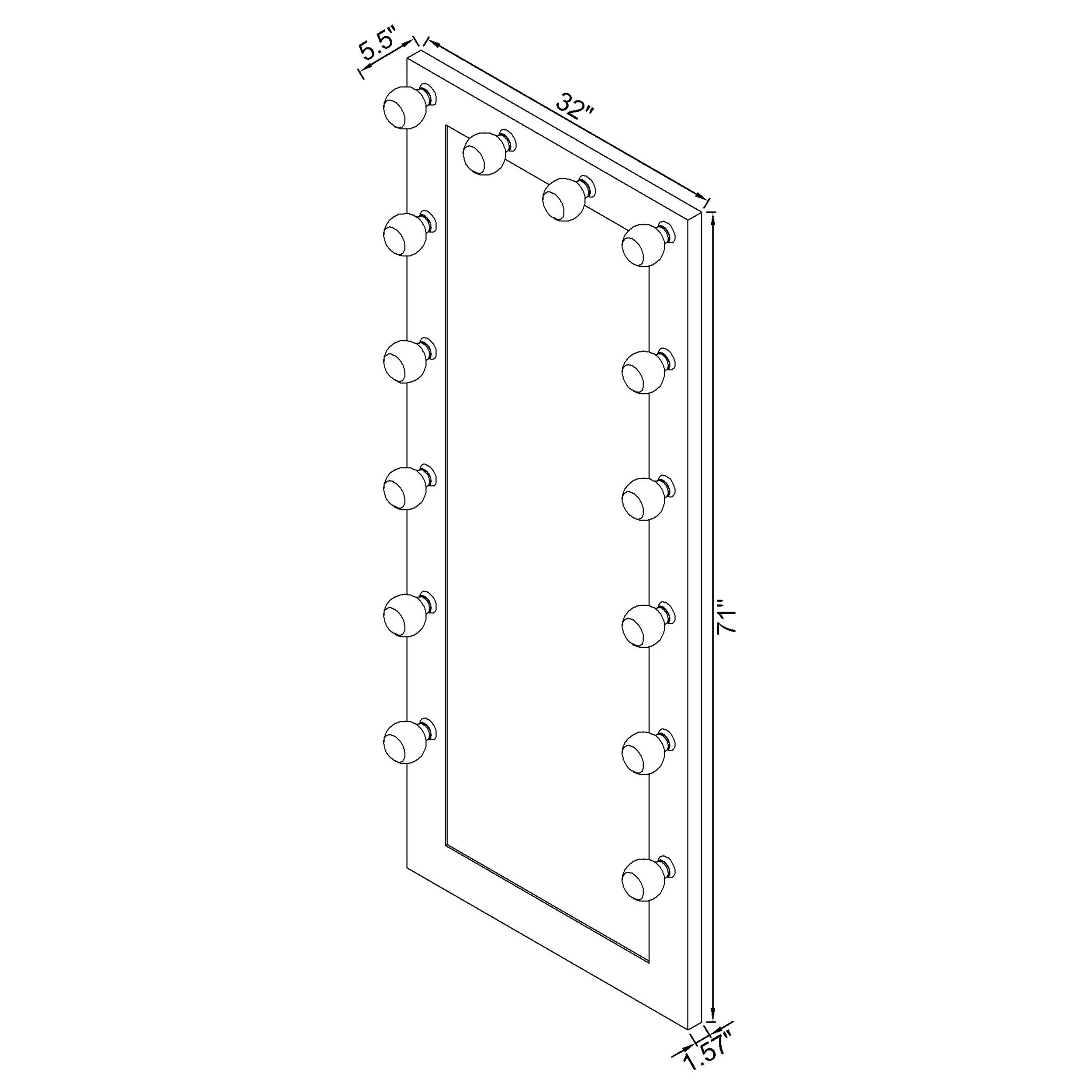 Zayan Floor Mirror with LED Lighting - Image 24