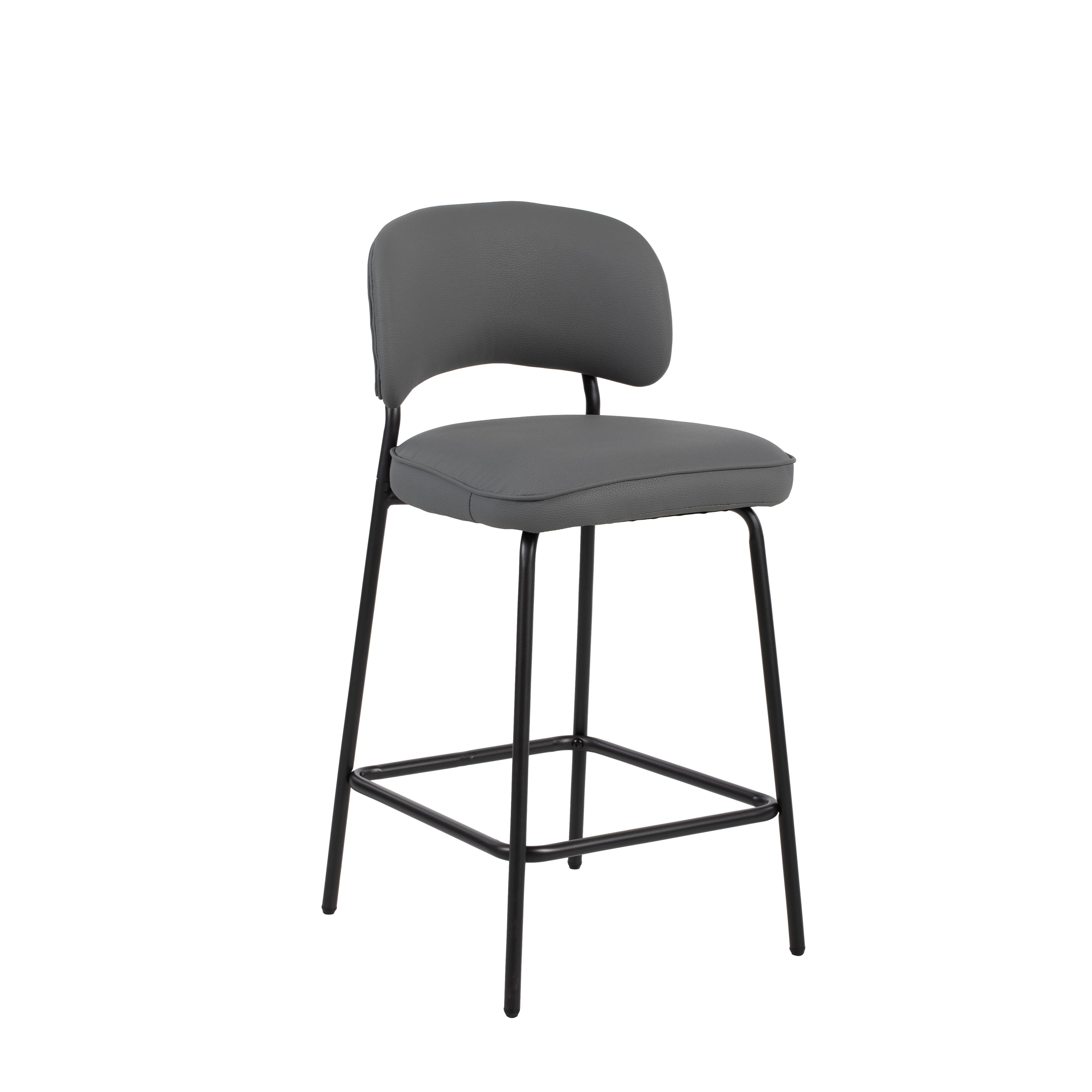 Blythe Gray Vegan Leather Counter Chair (2 Per Carton)