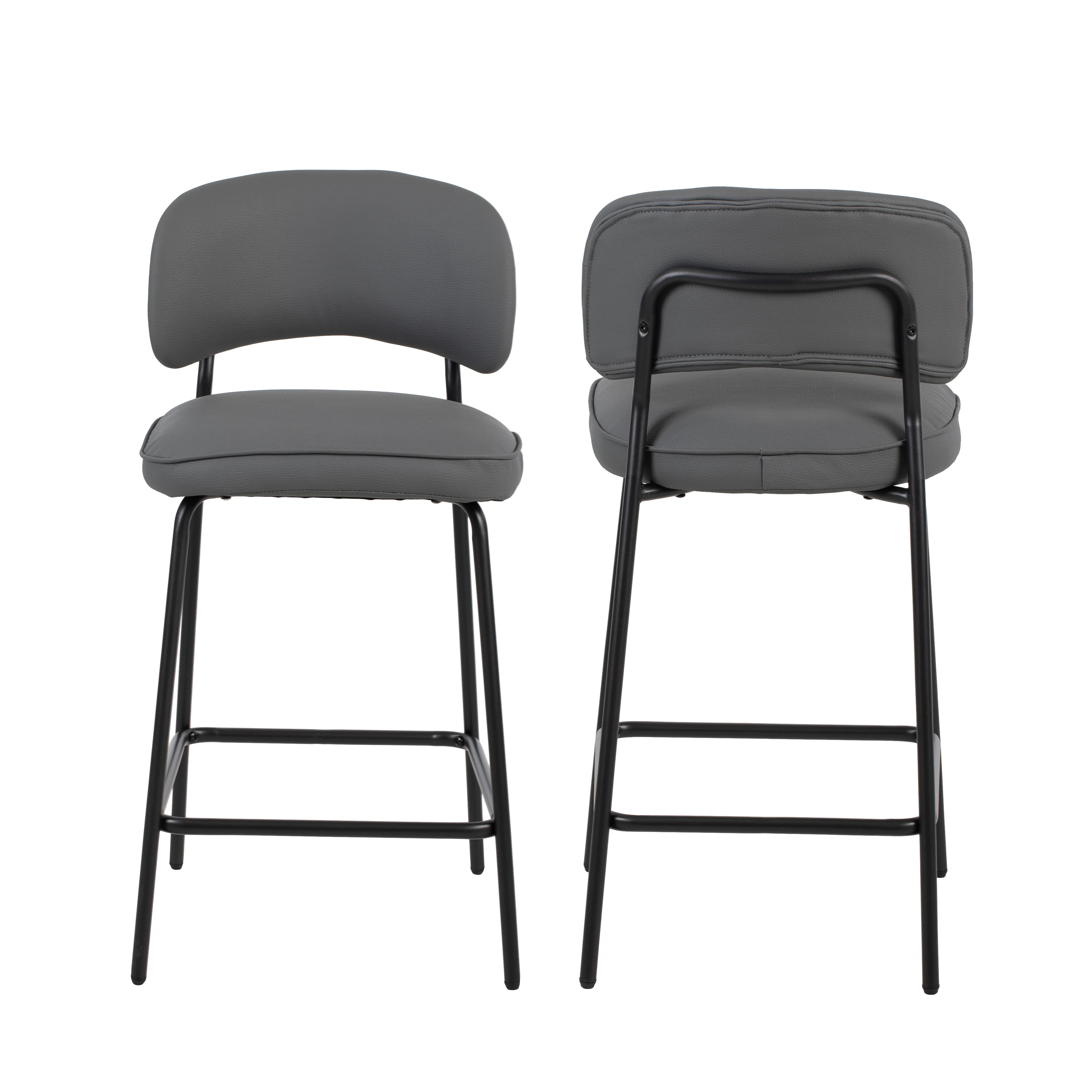 Blythe Gray Vegan Leather Counter Chair (2 Per Carton) - Image 8